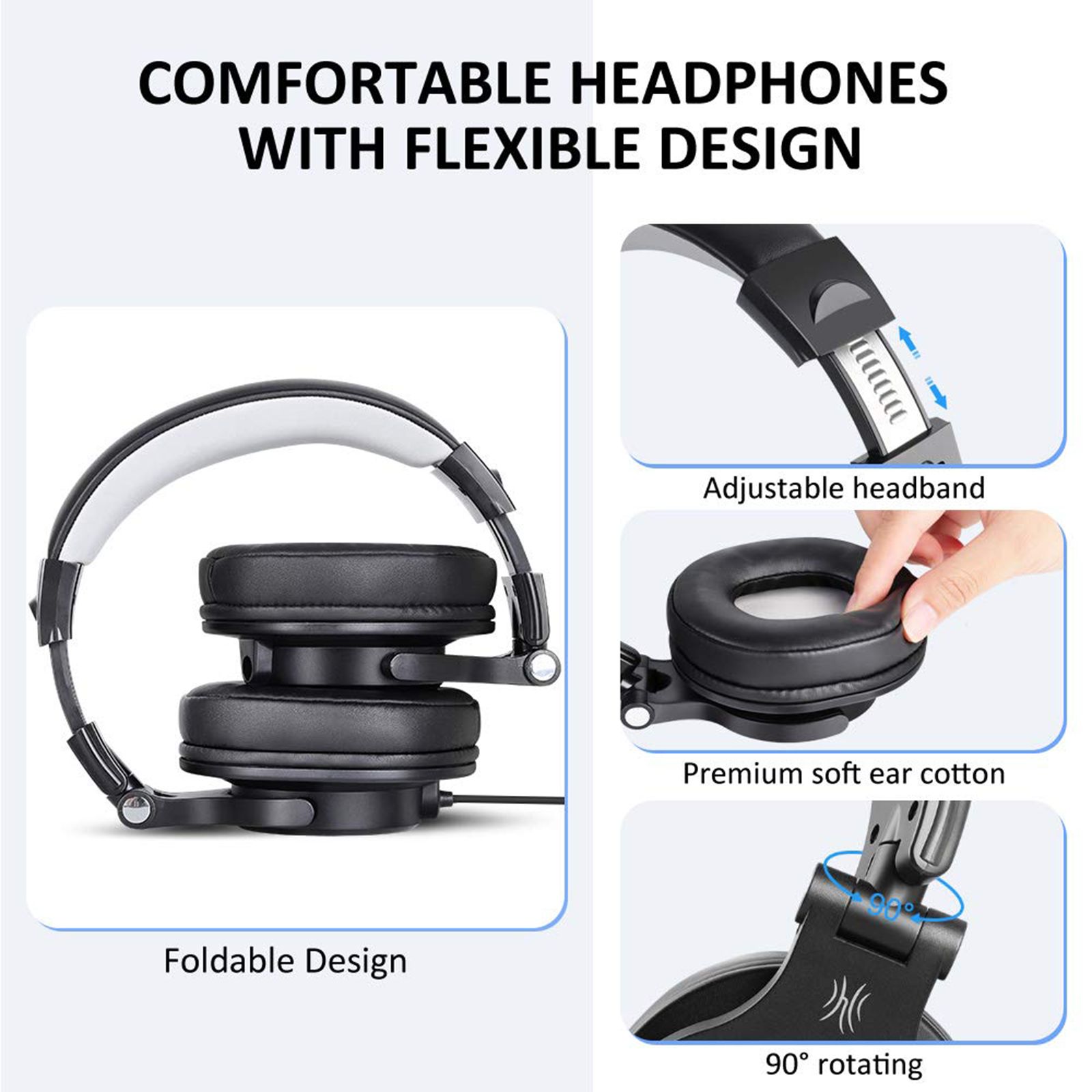 OneOdio A71D A71DWDGMB Wired Gaming Headset (Stereo Sound, On Ear, Black)_9