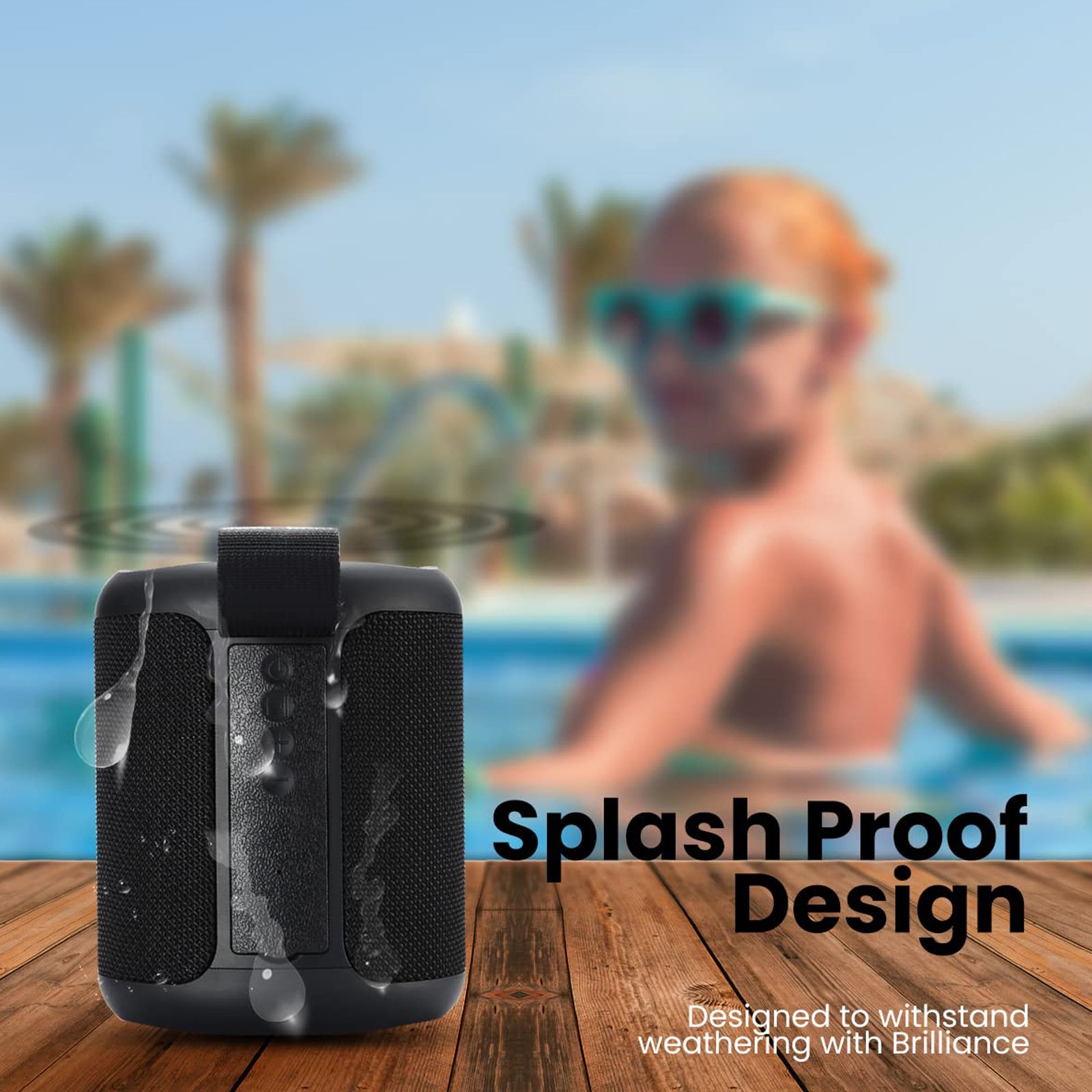 PORTRONICS SoundDrum P 20W Portable Bluetooth Speaker (Hands Free Calling, Stereo Channel, Black)_5