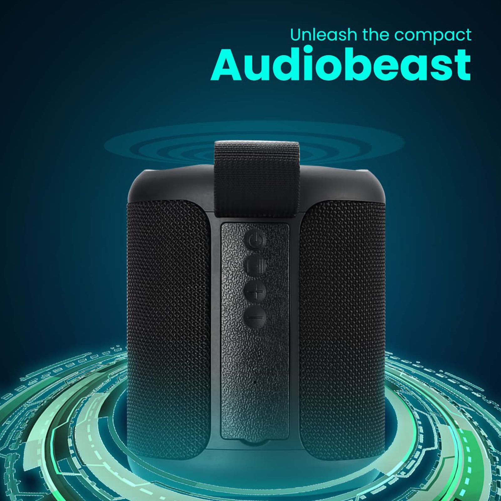 PORTRONICS SoundDrum P 20W Portable Bluetooth Speaker (Hands Free Calling, Stereo Channel, Black)_7
