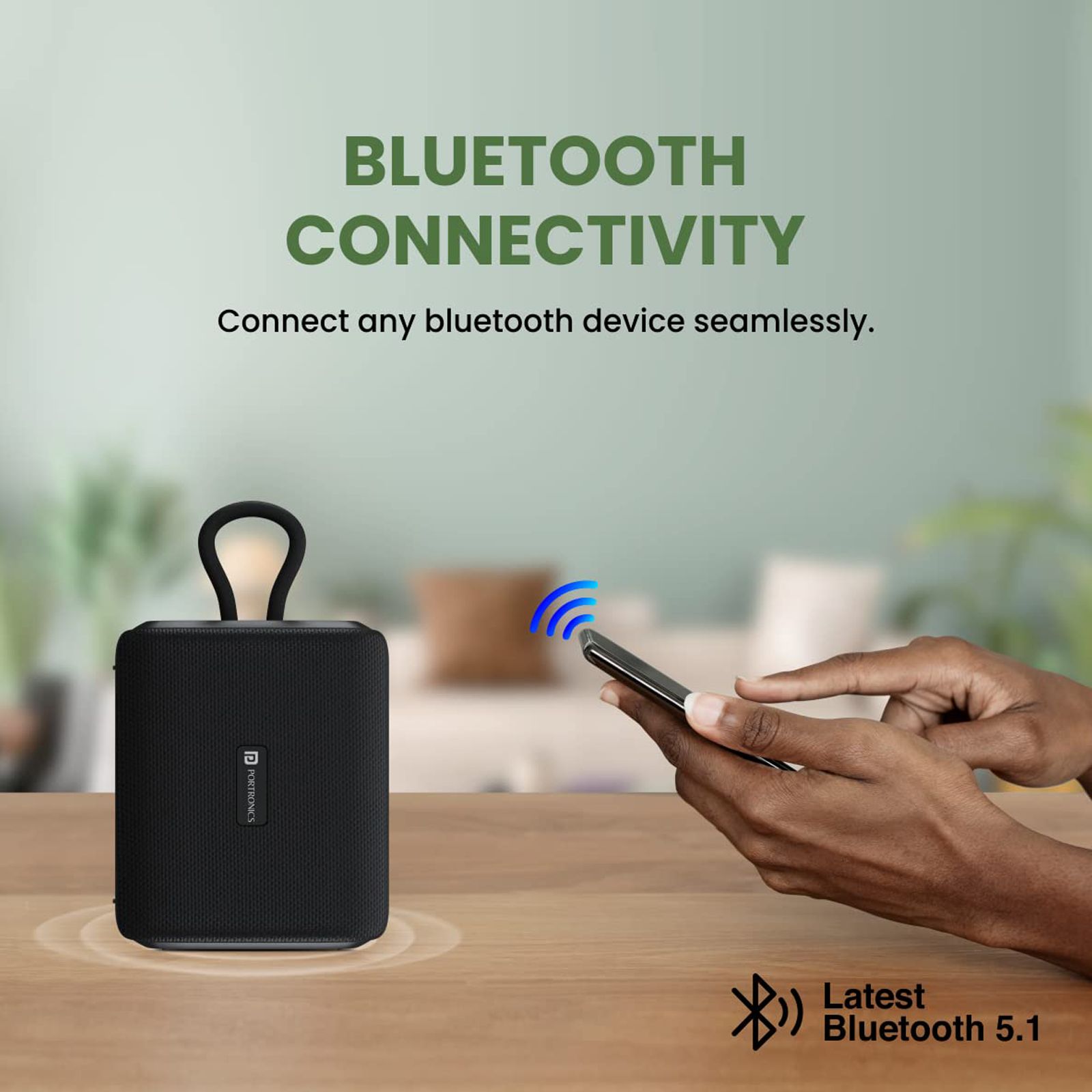 PORTRONICS Buzz 5W Portable Bluetooth Speaker (Water Resistant, Immersive Sound, Mono Channel, Black) PORTRONICS Buzz 5W Portable Bluetooth Speaker (Water Resistant, Immersive Sound, Mono Channel, Black)_9
