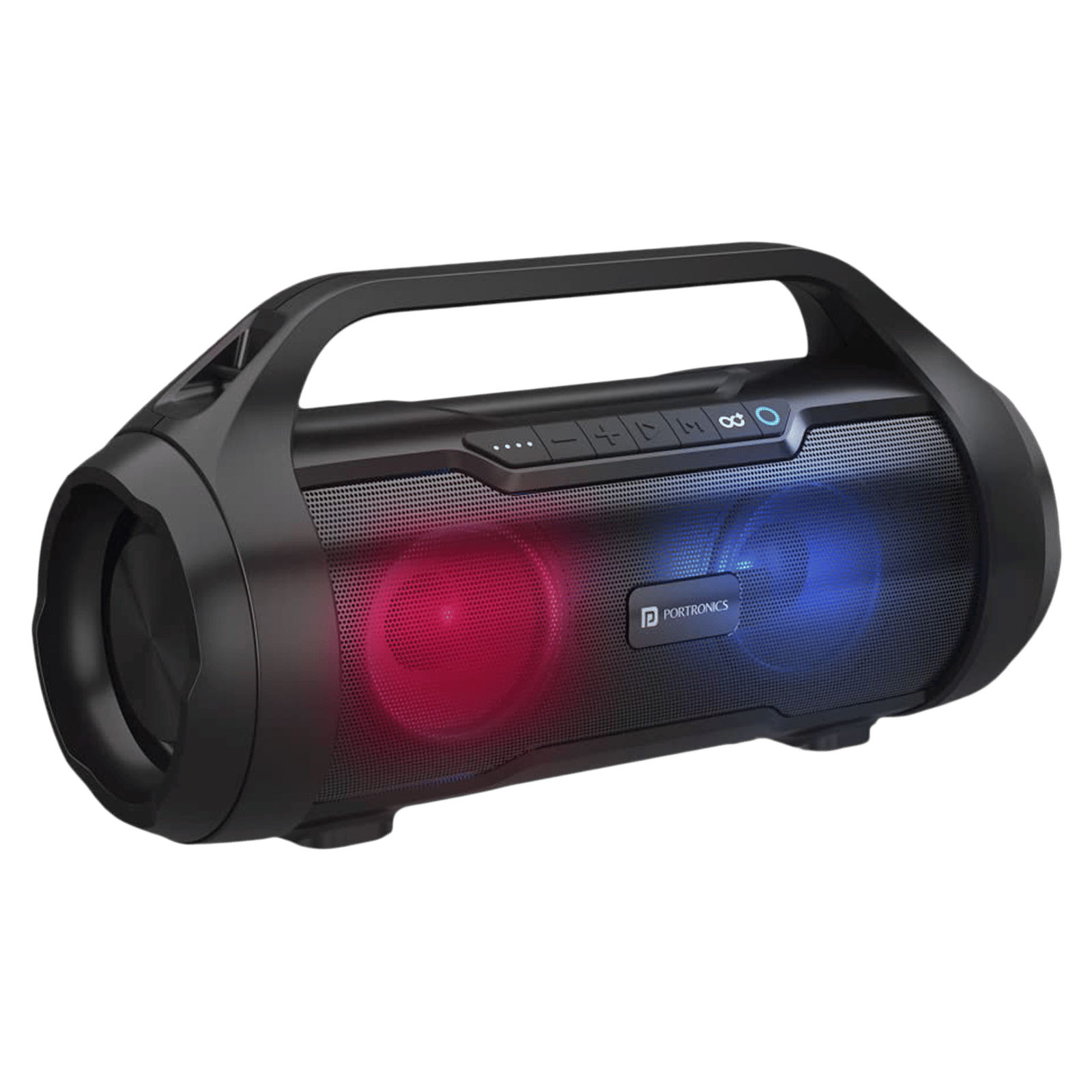 PORTRONICS Dash 11 40W Bluetooth Party Speaker (Multi Colour LED Light, Stereo Channel, Black) PORTRONICS Dash 11 40W Bluetooth Party Speaker (Multi Colour LED Light, Stereo Channel, Black)_1