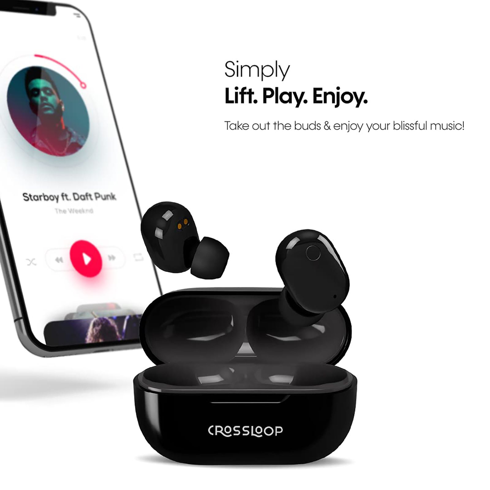 CROSSLOOP GENEX-BK TWS Earbuds with Active Noise Cancellation (IPX4 Sweat Resistant, Upto 20 Hours Playback, Black) CROSSLOOP GENEX-BK TWS Earbuds with Active Noise Cancellation (IPX4 Sweat Resistant, Upto 20 Hours Playback, Black)_8