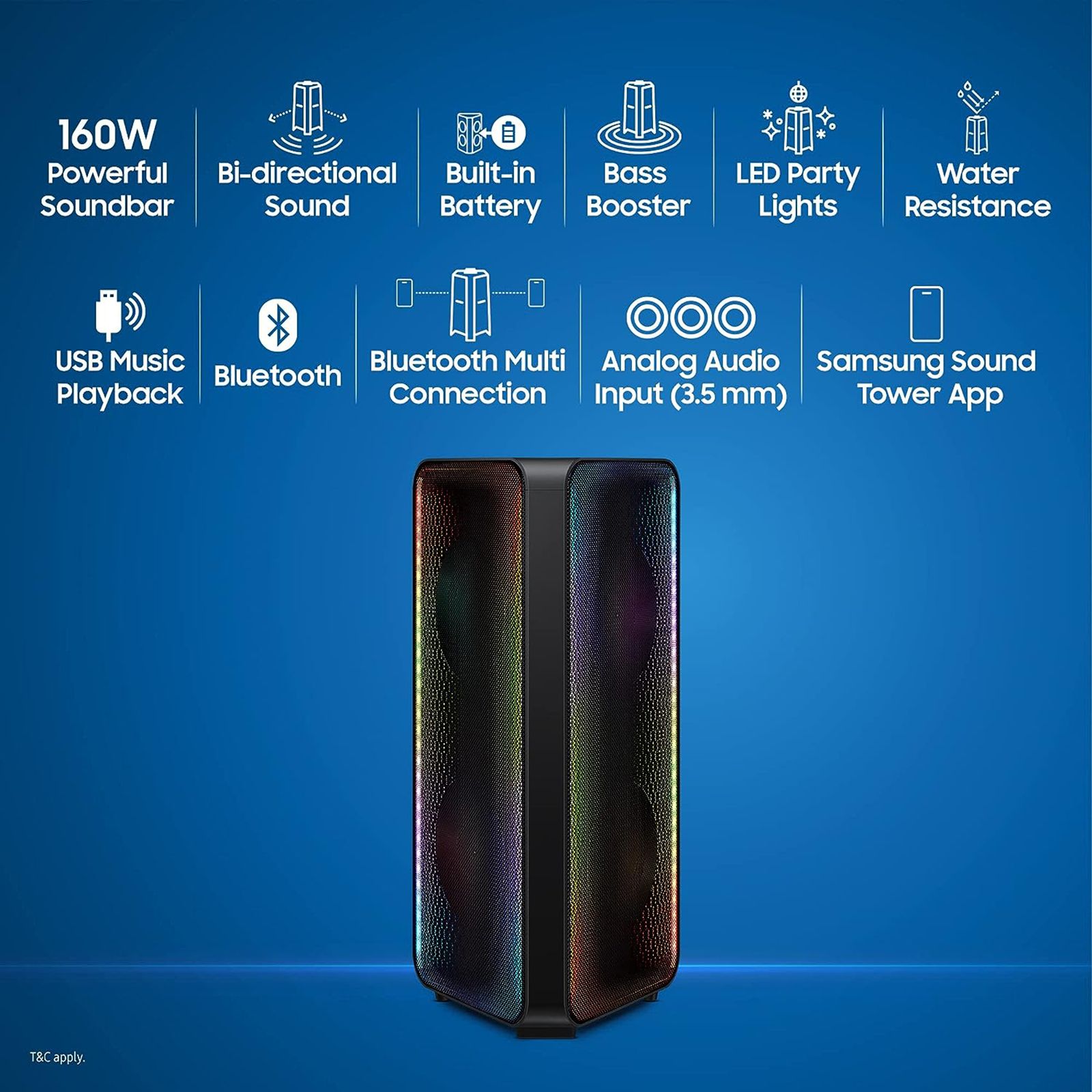SAMSUNG PartyBox 160W Bluetooth Party Speaker (Bass Booster, Black) SAMSUNG PartyBox 160W Bluetooth Party Speaker (Bass Booster, Black)_19