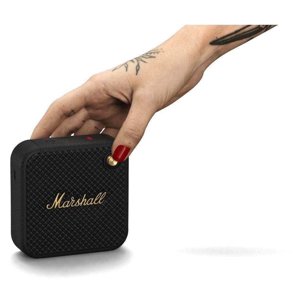 Marshall Willen 10W Portable Bluetooth Speaker (IP67 Water & Dust Resistant, 15 Hours of Playback Time, Mono Channel, Black & Brass) Marshall Willen 10W Portable Bluetooth Speaker (IP67 Water & Dust Resistant, 15 Hours of Playback Time, Mono Channel, Black & Brass)_8