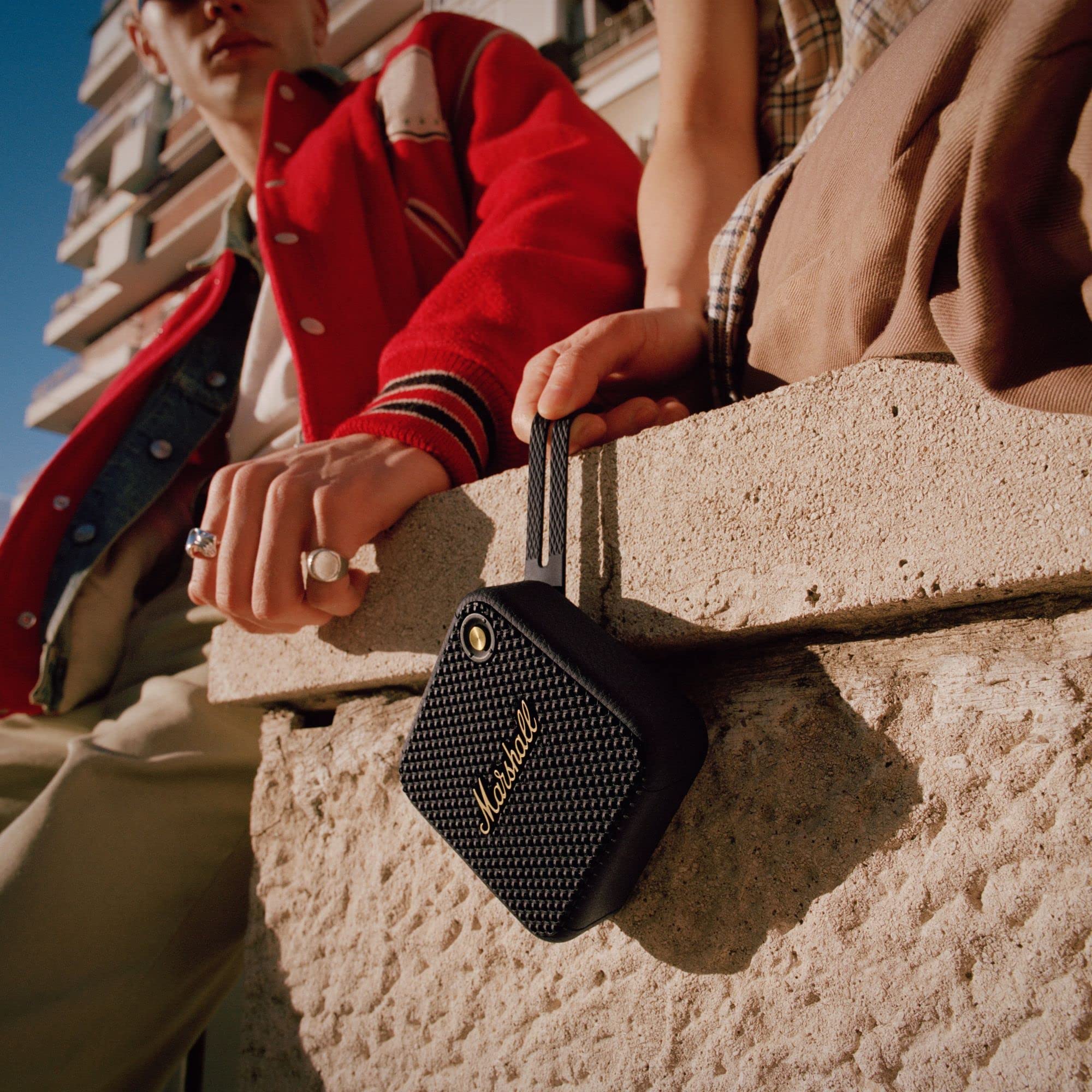 Marshall Willen 10W Portable Bluetooth Speaker (IP67 Water & Dust Resistant, 15 Hours of Playback Time, Mono Channel, Black & Brass) Marshall Willen 10W Portable Bluetooth Speaker (IP67 Water & Dust Resistant, 15 Hours of Playback Time, Mono Channel, Black & Brass)_10
