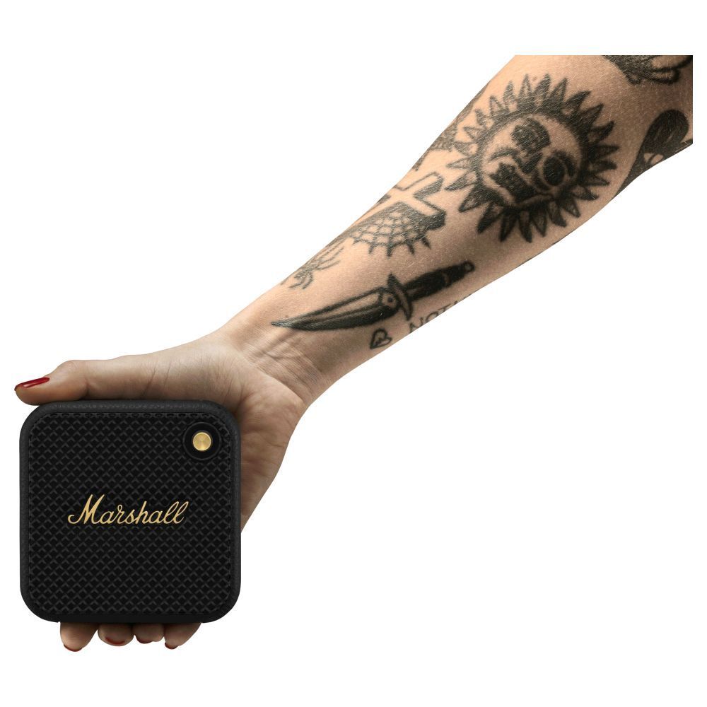 Marshall Willen 10W Portable Bluetooth Speaker (IP67 Water & Dust Resistant, 15 Hours of Playback Time, Mono Channel, Black & Brass) Marshall Willen 10W Portable Bluetooth Speaker (IP67 Water & Dust Resistant, 15 Hours of Playback Time, Mono Channel, Black & Brass)_11