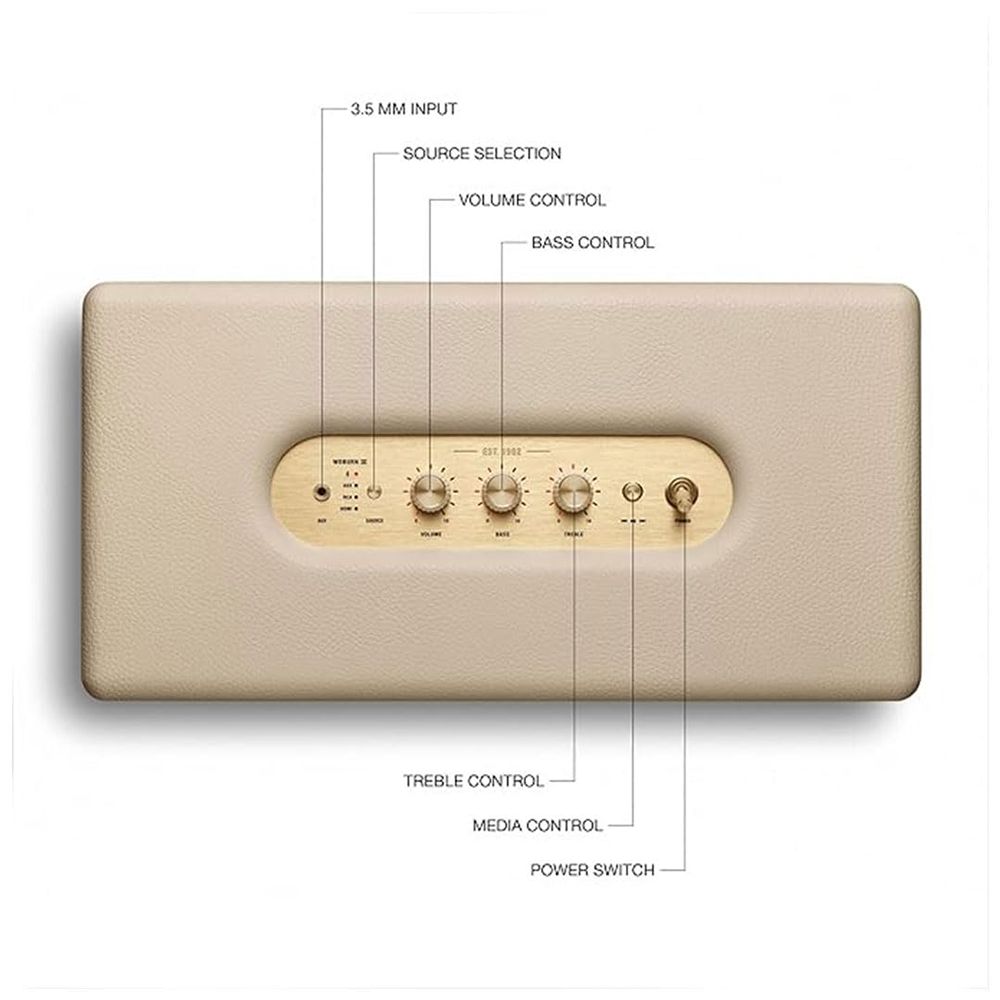 Marshall Woburn III 150 Watts Portable Bluetooth Speaker (Signature Sound, Stereo Channel, Cream) Marshall Woburn III 150 Watts Portable Bluetooth Speaker (Signature Sound, Stereo Channel, Cream)_11