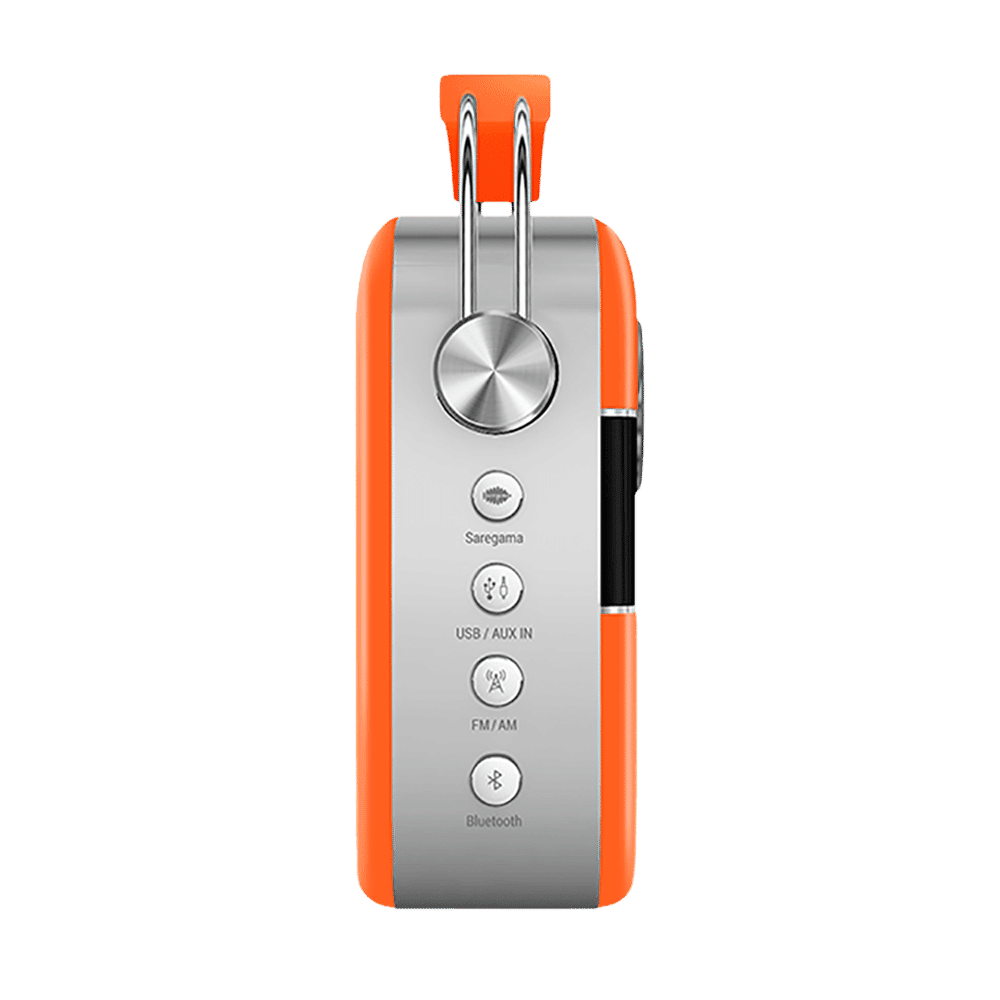 SAREGAMA Carvaan Premium Pop 6W Portable Speaker (Pre-loaded 5000 Evergreen Hindi Songs, 2.0Channel, SC230, Candy Orange)_5