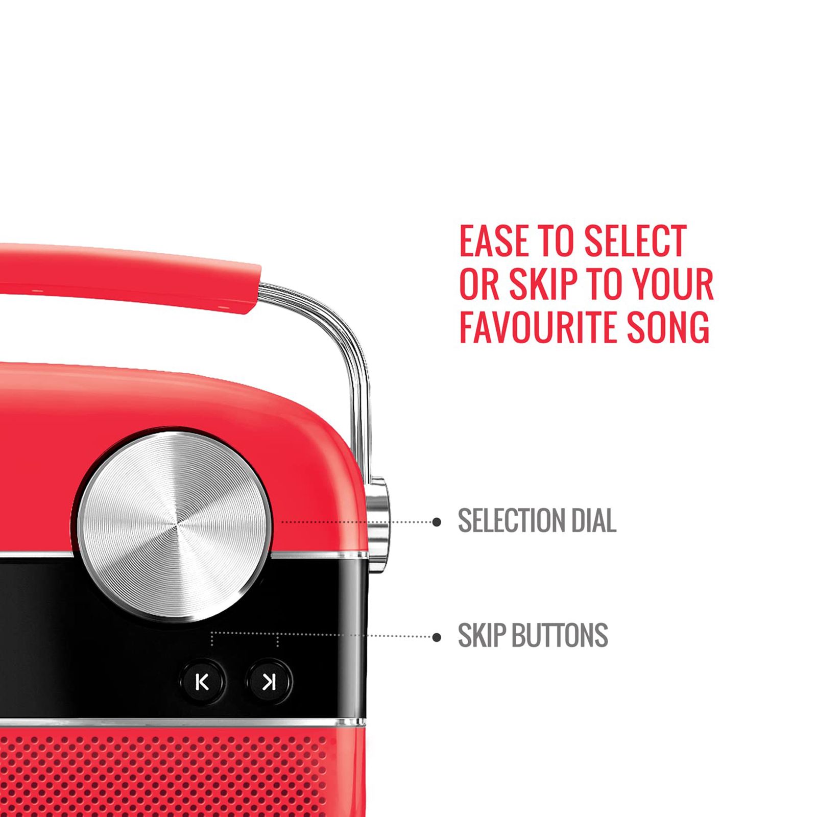 SAREGAMA Carvaan Premium Pop 6W Portable Speaker (Pre-loaded 5000 Evergreen Hindi Songs, 2.0Channel, SC230, Coral Pink)_8