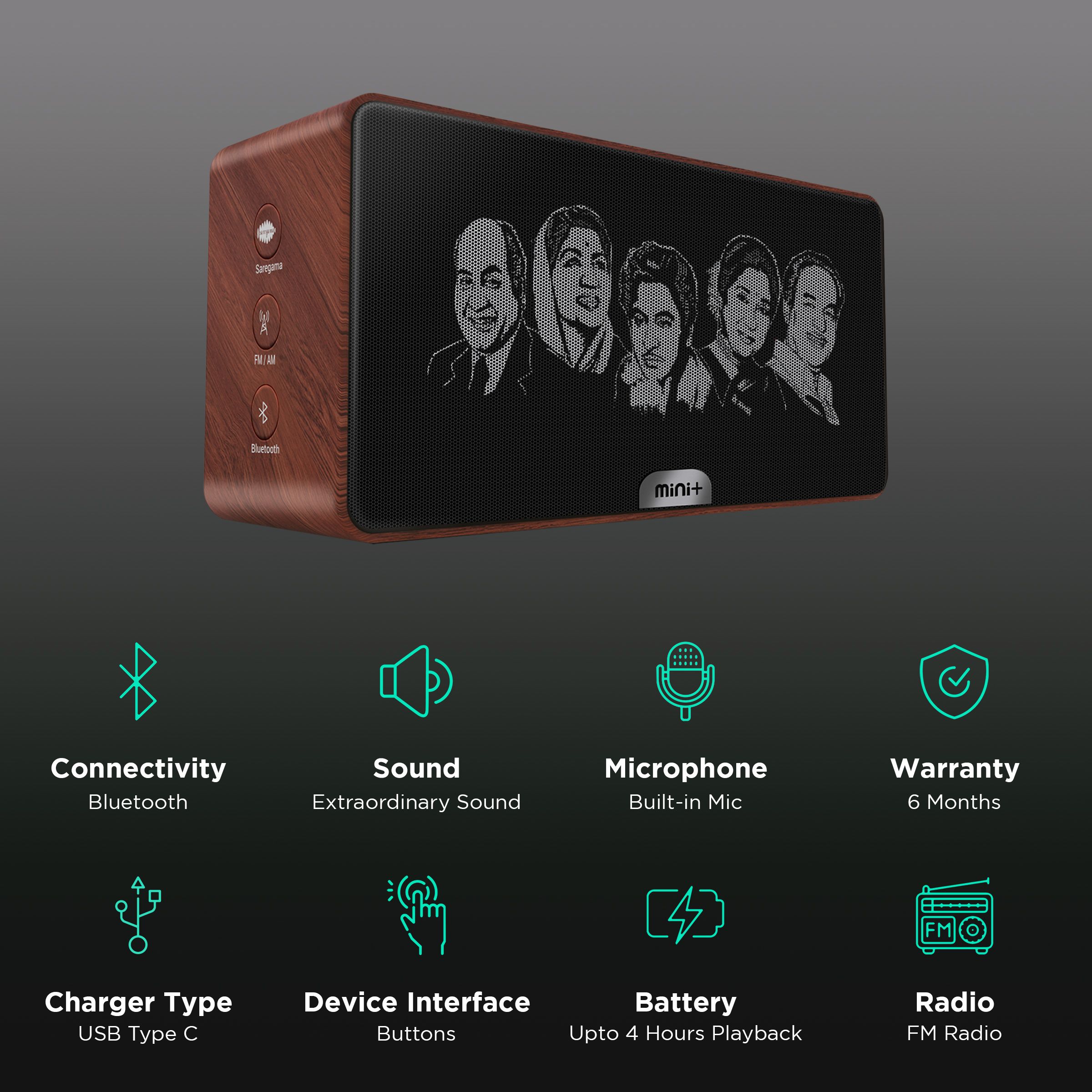 SAREGAMA Carvaan Mini Plus Portable Bluetooth Speaker (Handsfree Calling, Vintage Brown) SAREGAMA Carvaan Mini Plus Portable Bluetooth Speaker (Handsfree Calling, Vintage Brown)_2