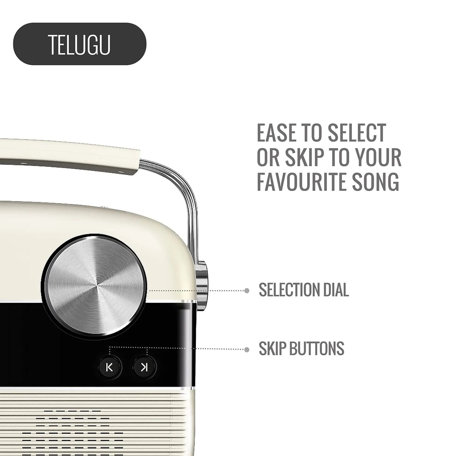SAREGAMA Carvaan Telugu Music Player (50 Plus Dedicated Stations, SC02, Porcelain White)_10