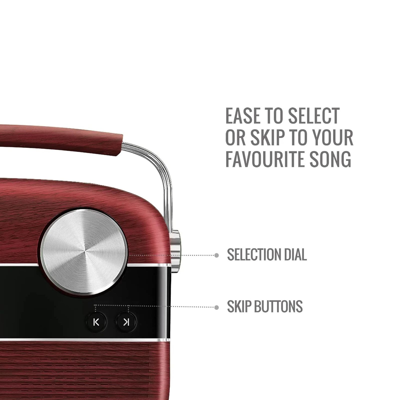 SAREGAMA Carvaan Telugu Music Player (50 Plus Dedicated Stations, SC03, Cherrywood Red)_10