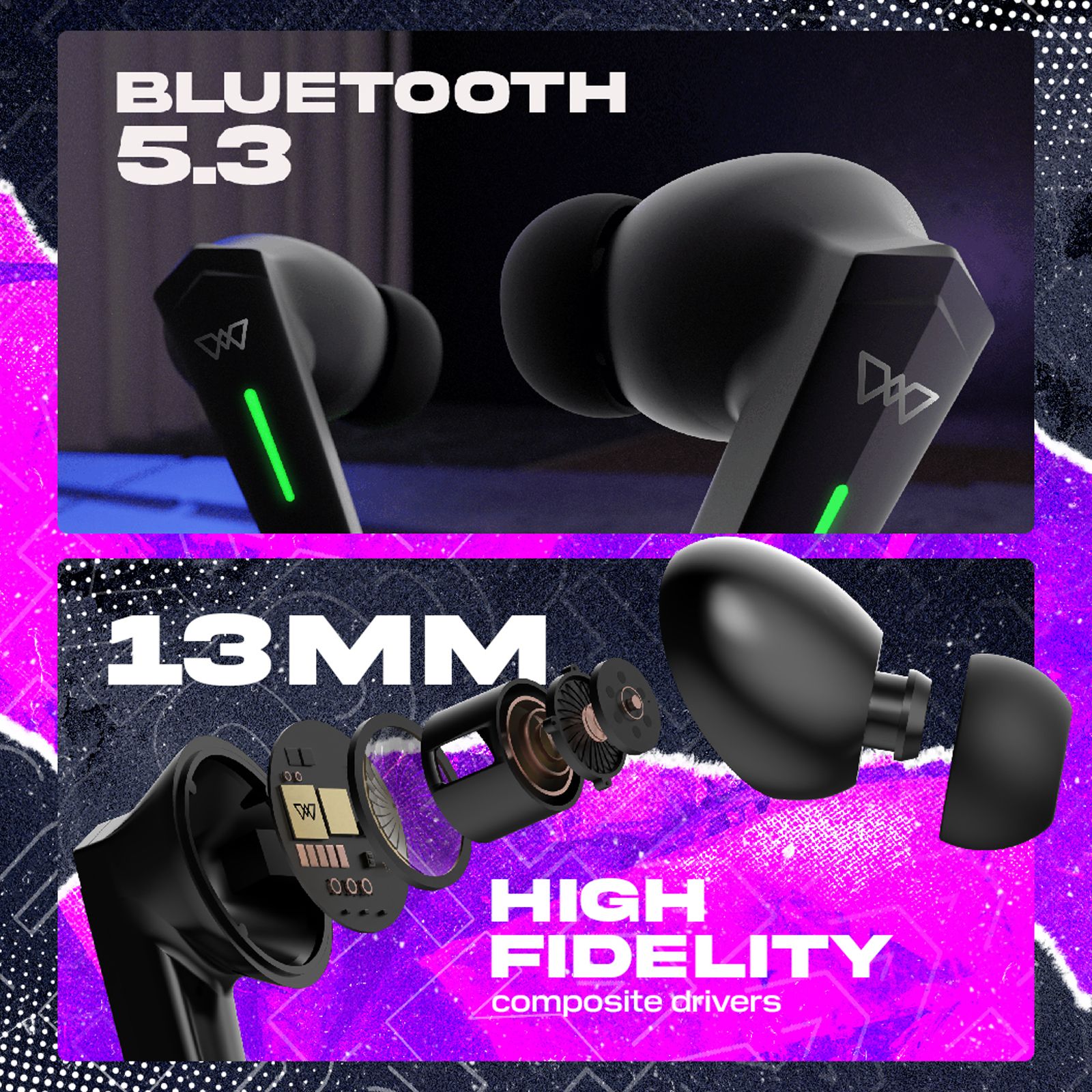 WINGS Phantom 800 TWS Earbuds with Environmental Noise Cancellation (IPX5 Water Resistant, Ultra Low Latency, Black)_11