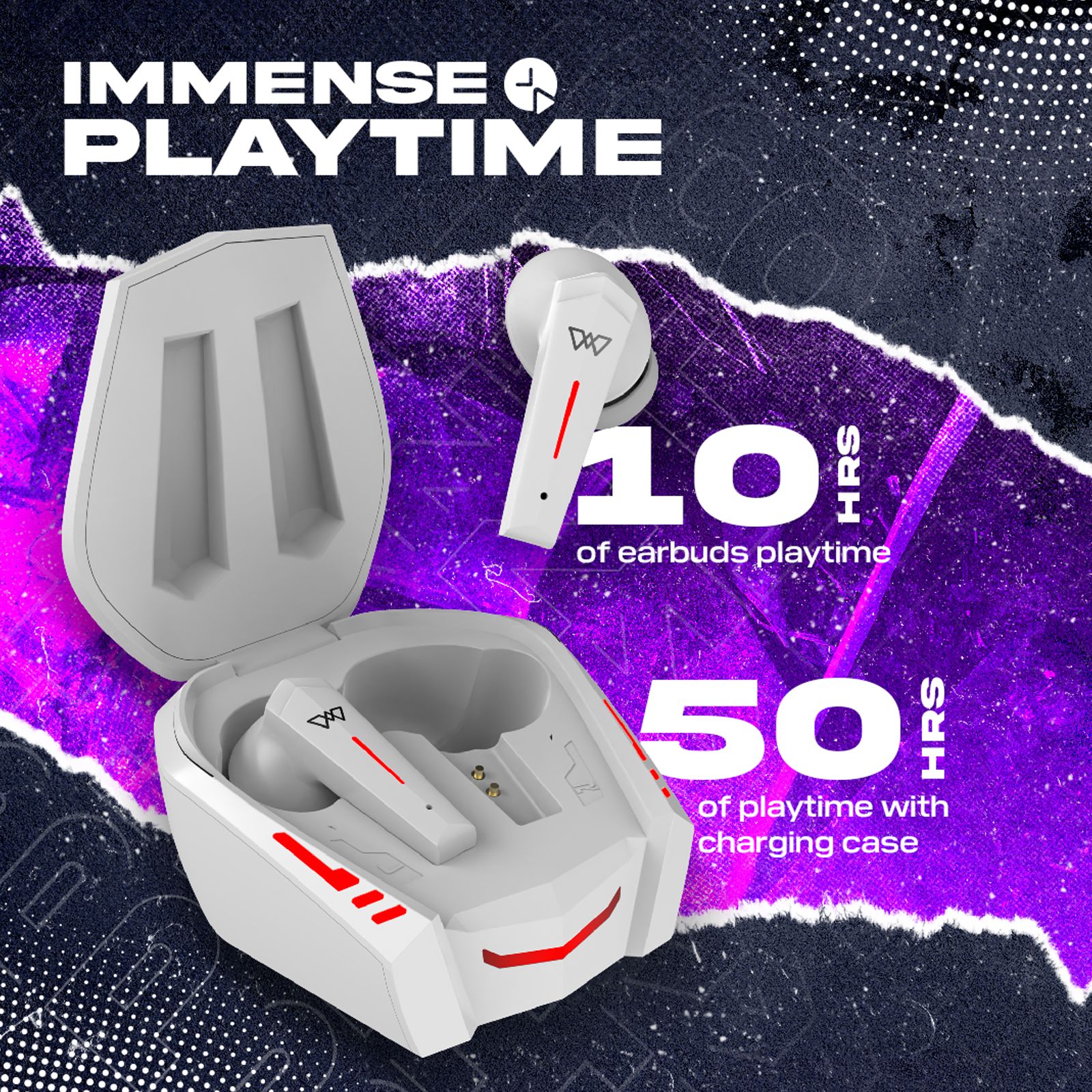 WINGS Phantom 800 TWS Earbuds with Environmental Noise Cancellation (IPX5 Water Resistant, Upto 50 Hours Playback, White) WINGS Phantom 800 TWS Earbuds with Environmental Noise Cancellation (IPX5 Water Resistant, Upto 50 Hours Playback, White)_12