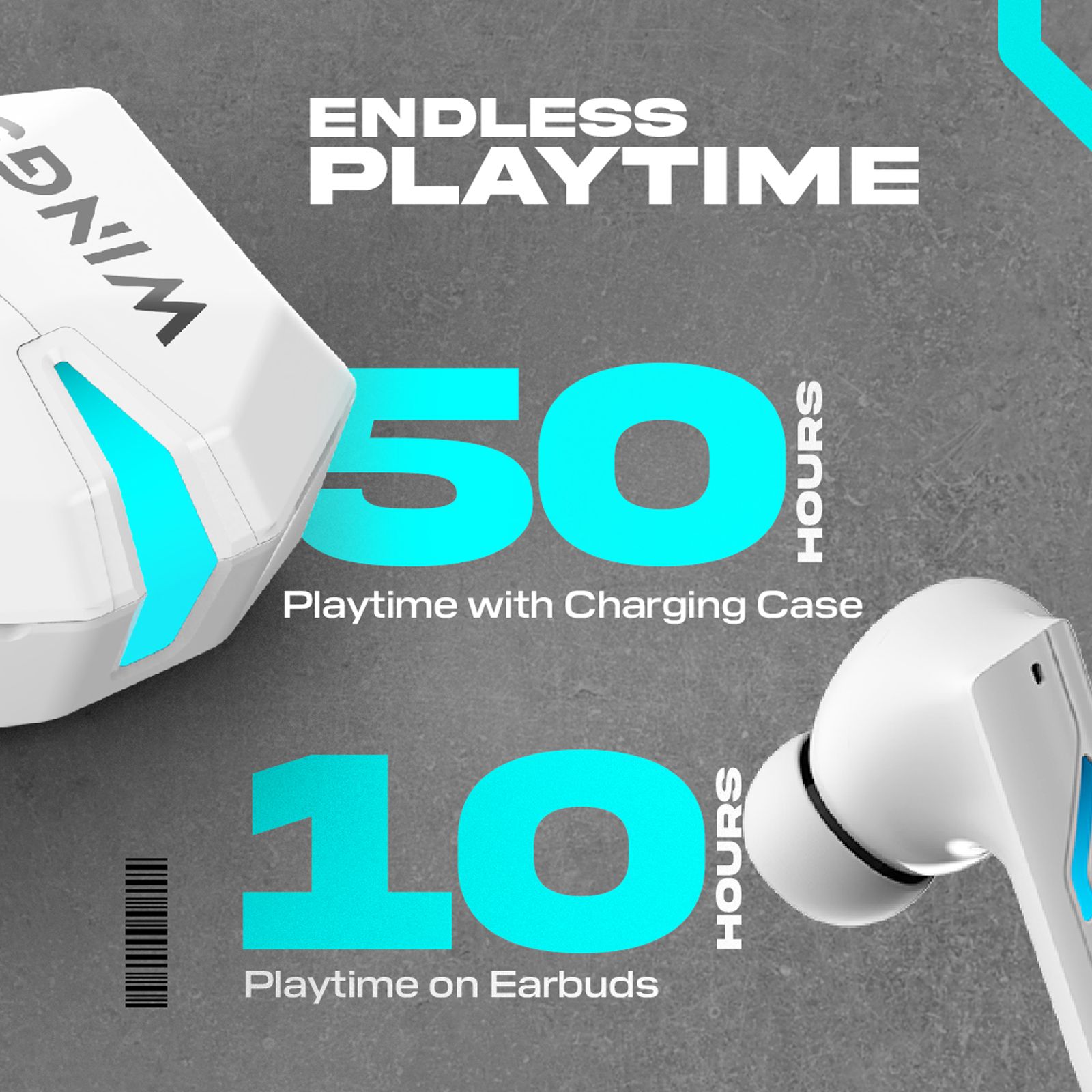 WINGS Phantom 850 TWS Earbuds with Environmental Noise Cancellation (IPX5 Water Resistant, 40ms Ultra Low Latency, White)_13