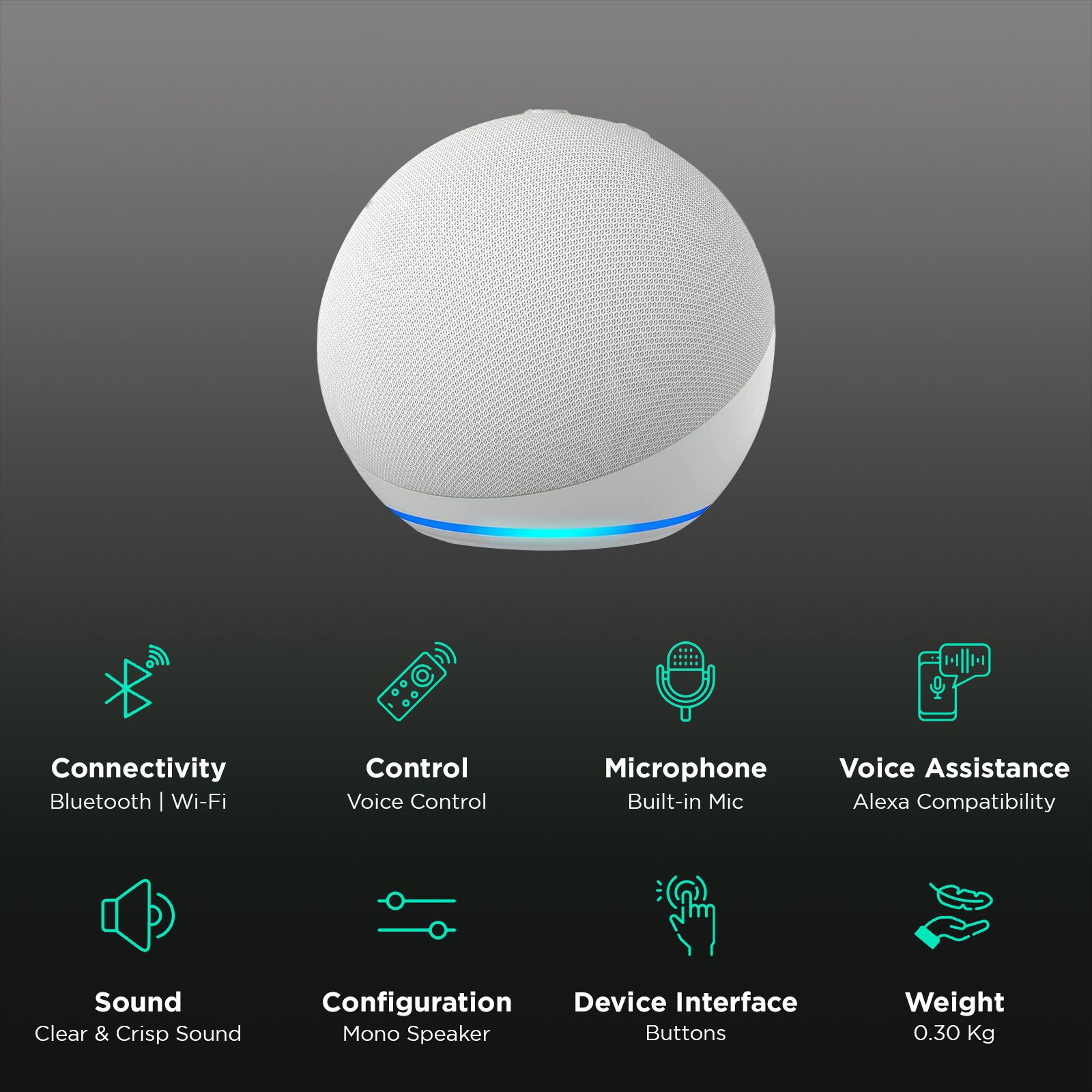 amazon Echo Dot (5th Gen) with Built-in Alexa Smart Wi-Fi Speaker (Ambient Temperature Sensor, White)_2