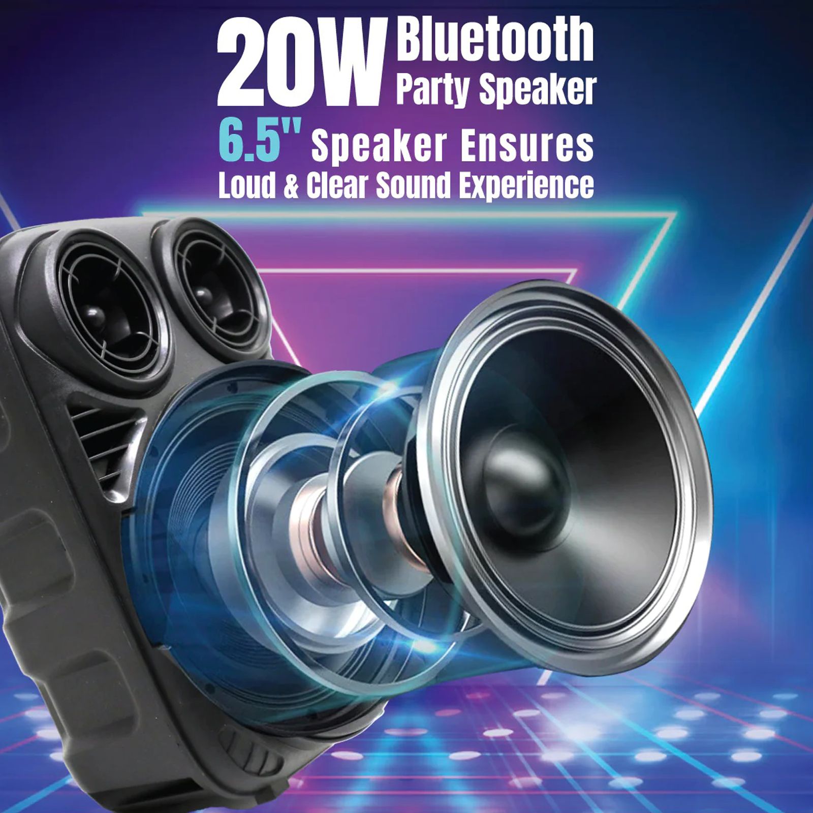 pTron Fusion Stage 20W Bluetooth Party Speaker with Mic (Integrated Controls, Mono Channel, Black) pTron Fusion Stage 20W Bluetooth Party Speaker with Mic (Integrated Controls, Mono Channel, Black)_6
