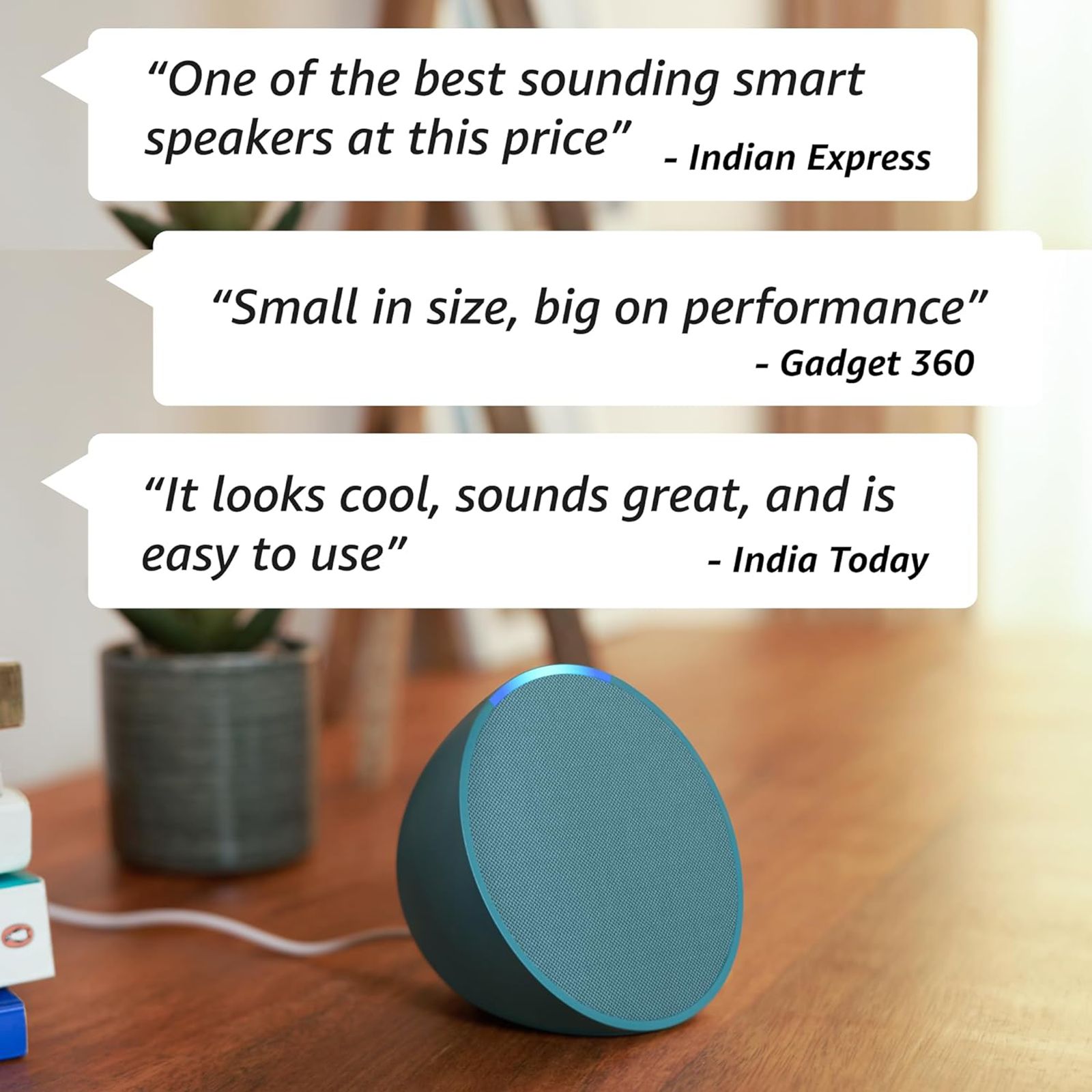 amazon Echo Pop with Built-in Alexa Smart Wi-Fi Speaker (Balanced Bass, Green)_3