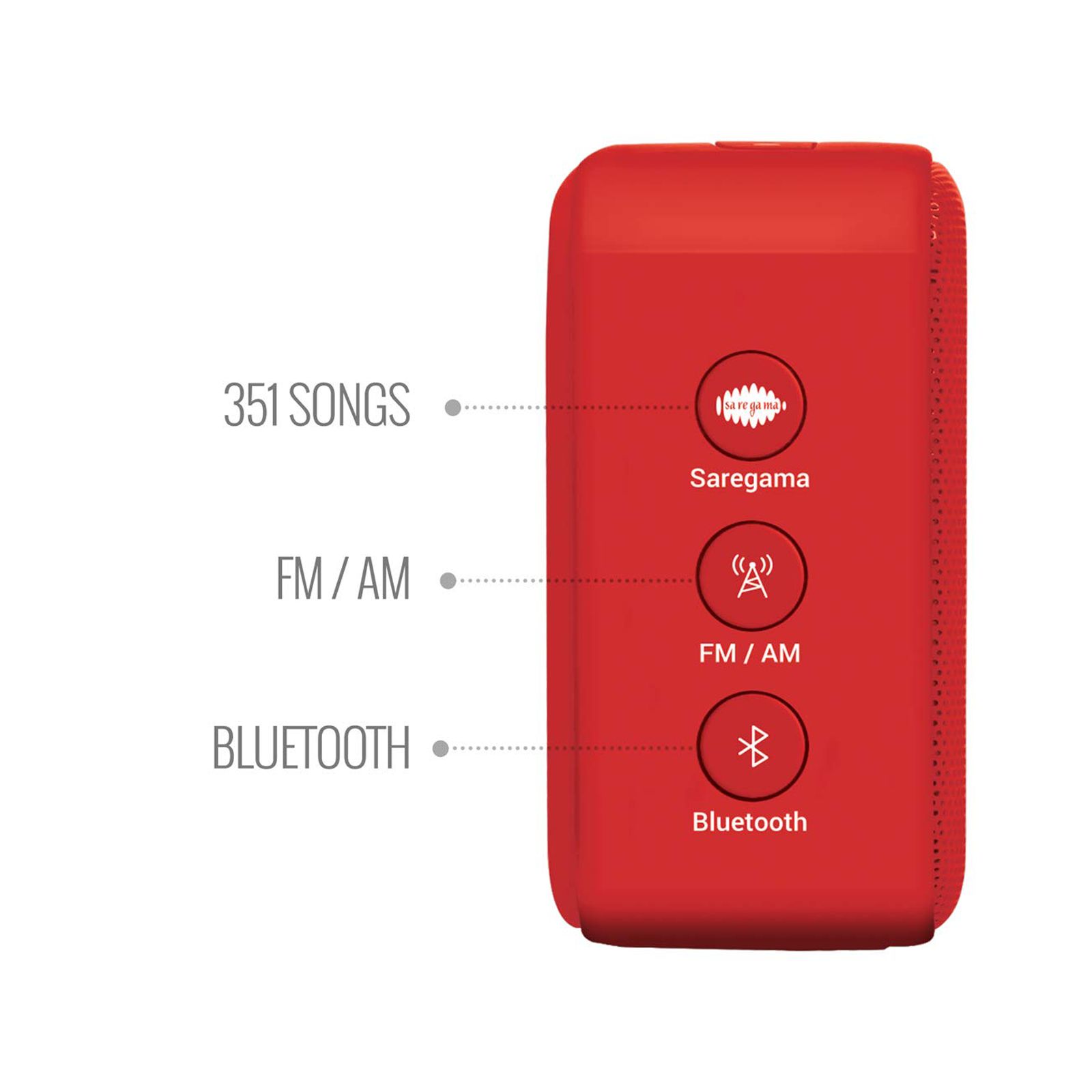SAREGAMA Carvaan Mini 2.0 5 Watts Bengali Portable Bluetooth Speakers (351 Pre-loaded Songs, SCM04, Sunset Red)_8