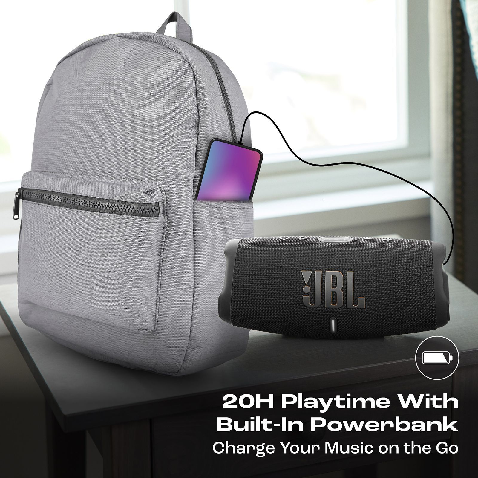 JBL Charge 5 Wi-Fi 30W Portable Bluetooth Speaker (IP67 Water Proof, 20 Hours Playback Time, Black)_19