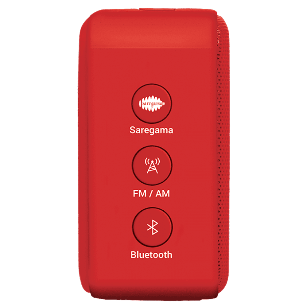 SAREGAMA Carvaan Mini 2.0 5 Watts Malayalam Portable Bluetooth Speakers (4 Hours Playback Time, Mono Channel, Sunset Red)_5