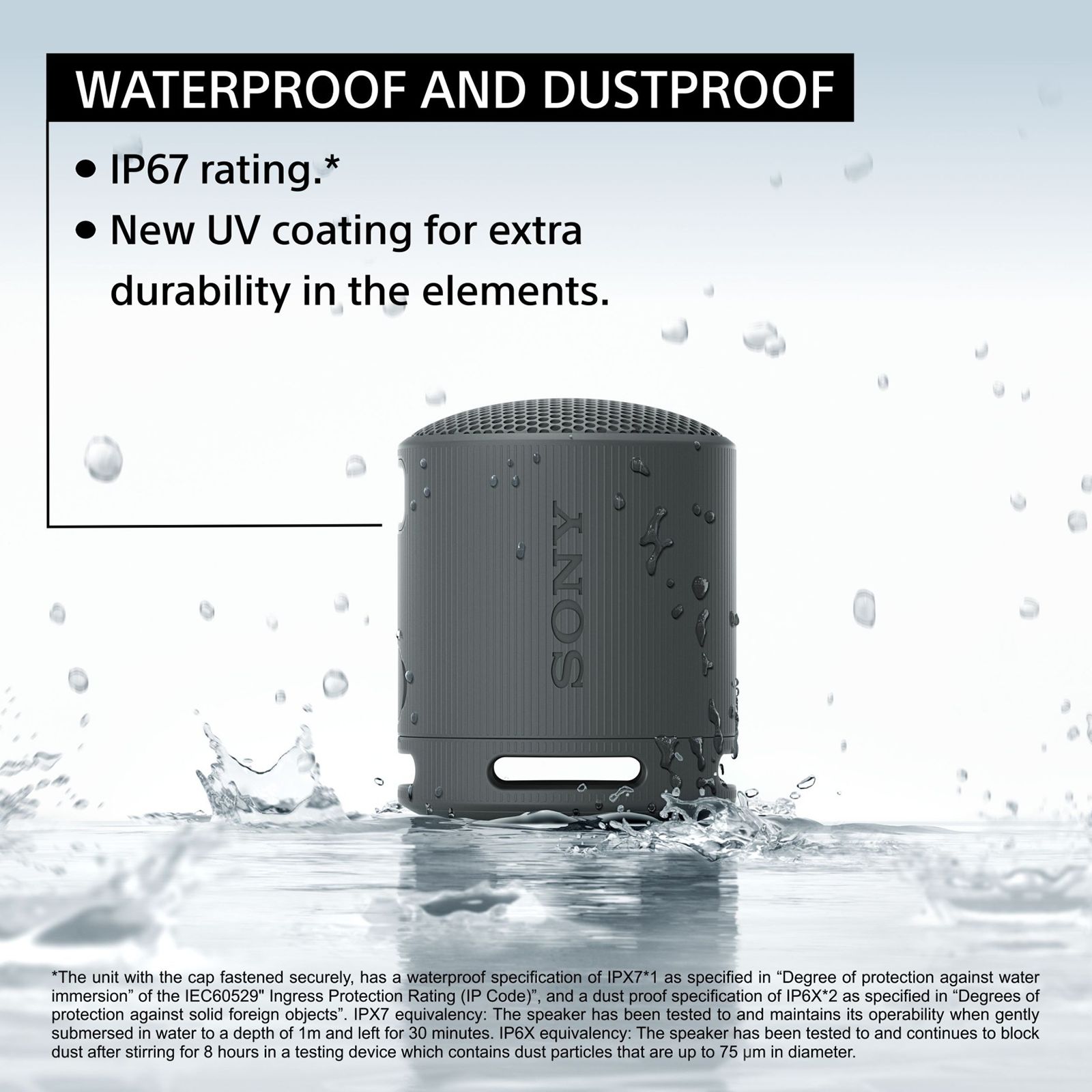SONY SRS-XB100 2.5W Portable Bluetooth Speaker (IP67 Waterproof, 1.0 Channel, Light Grey) SONY SRS-XB100 2.5W Portable Bluetooth Speaker (IP67 Waterproof, 1.0 Channel, Light Grey)_9