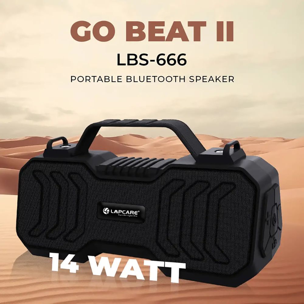 LAPCARE GoBeat II 14W Portable Bluetooth Speaker (Handsfree Calls, Stereo Channel, Black)_10