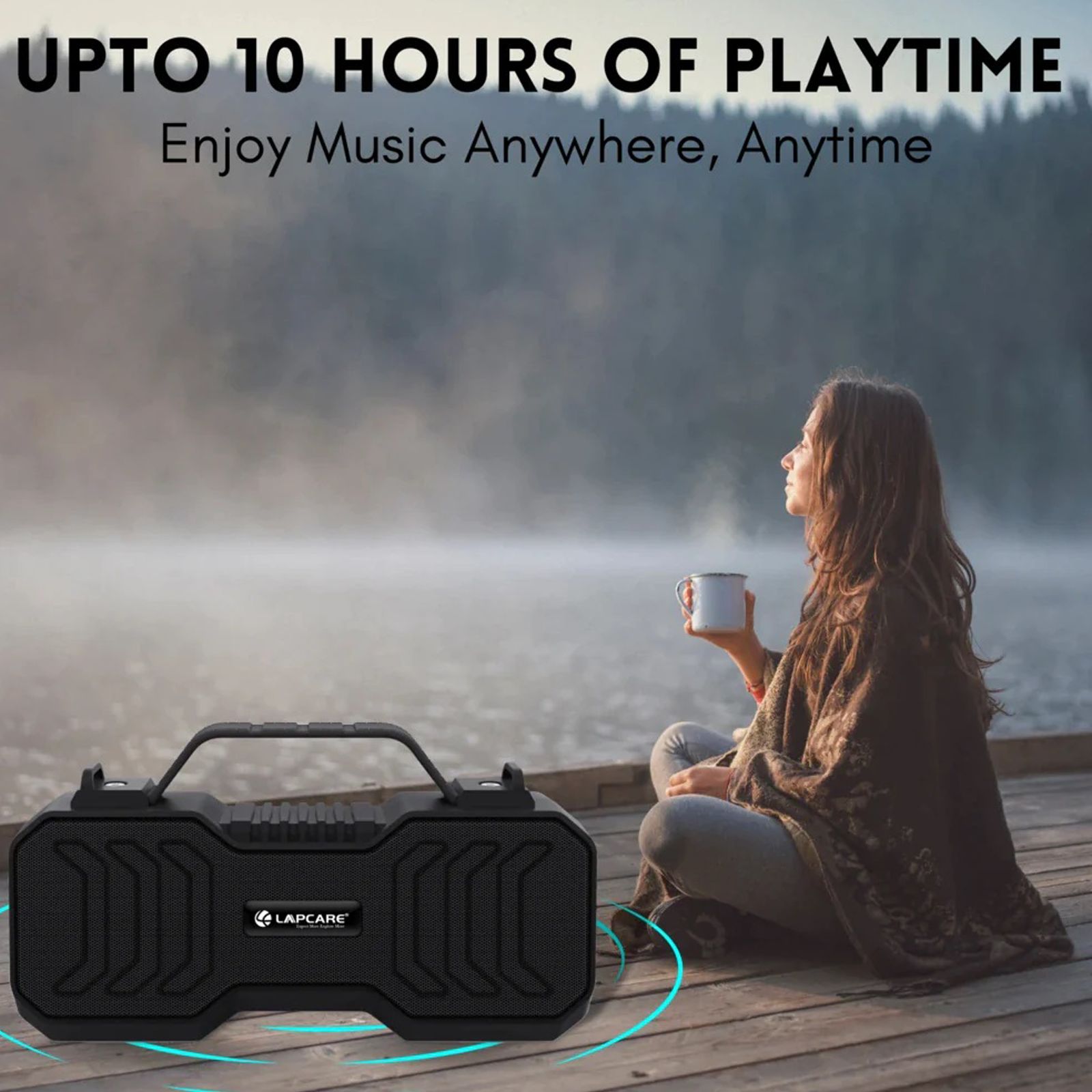LAPCARE GoBeat II 14W Portable Bluetooth Speaker (Handsfree Calls, Stereo Channel, Black)_14
