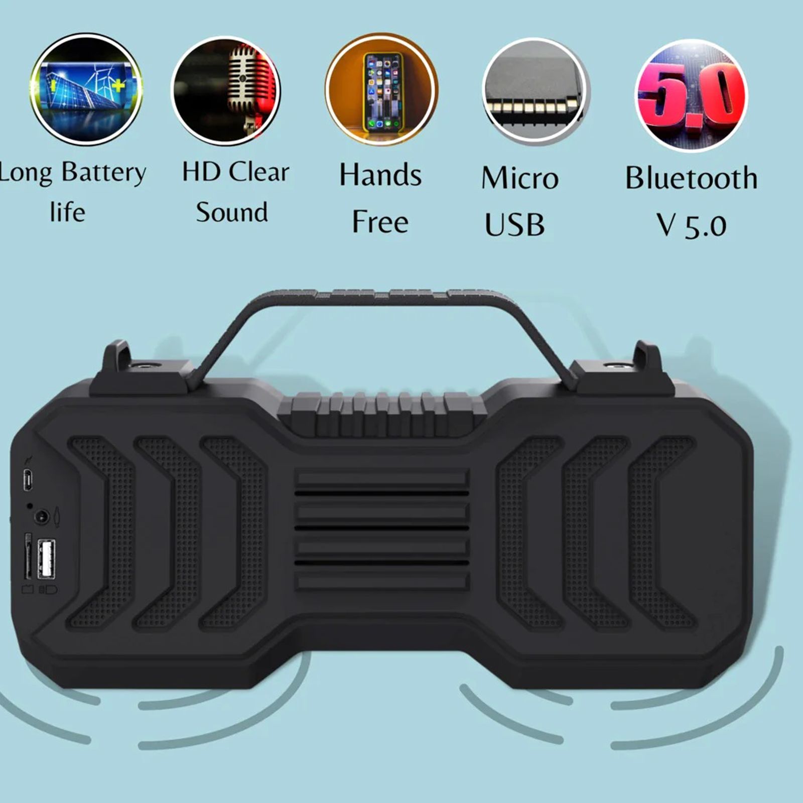 LAPCARE GoBeat II 14W Portable Bluetooth Speaker (Handsfree Calls, Stereo Channel, Black)_15