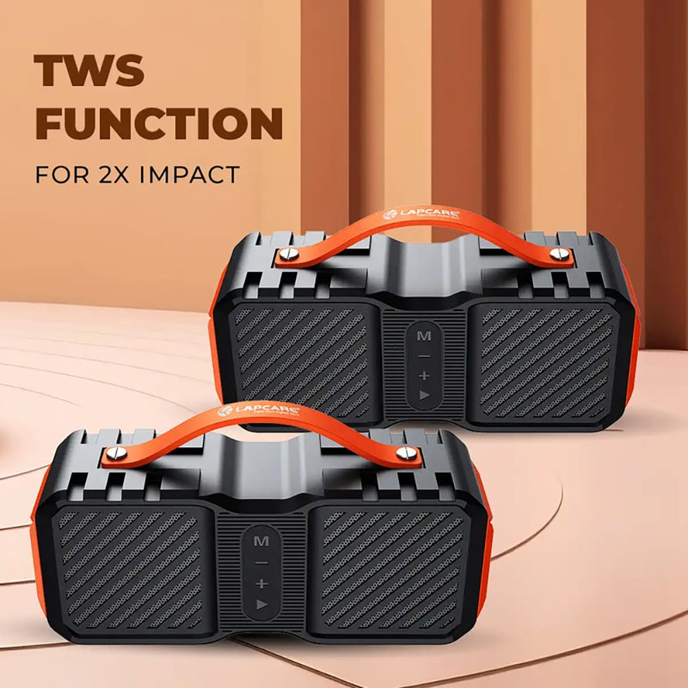 LAPCARE Storm 14W Portable Bluetooth Speaker (IPX5 Waterproof, Handsfree Calls, Stereo Channel, Black) LAPCARE Storm 14W Portable Bluetooth Speaker (IPX5 Waterproof, Handsfree Calls, Stereo Channel, Black)_9