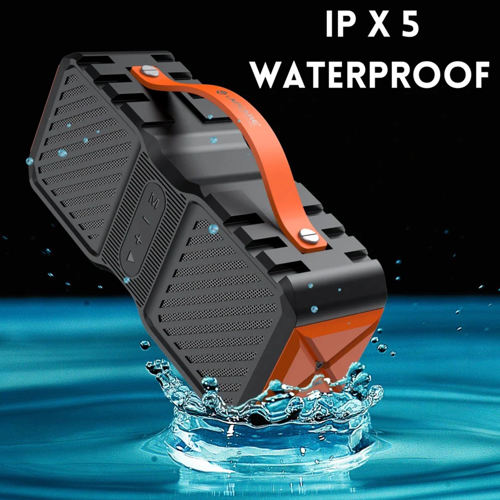 LAPCARE Storm 14W Portable Bluetooth Speaker (IPX5 Waterproof, Handsfree Calls, Stereo Channel, Black) LAPCARE Storm 14W Portable Bluetooth Speaker (IPX5 Waterproof, Handsfree Calls, Stereo Channel, Black)_4