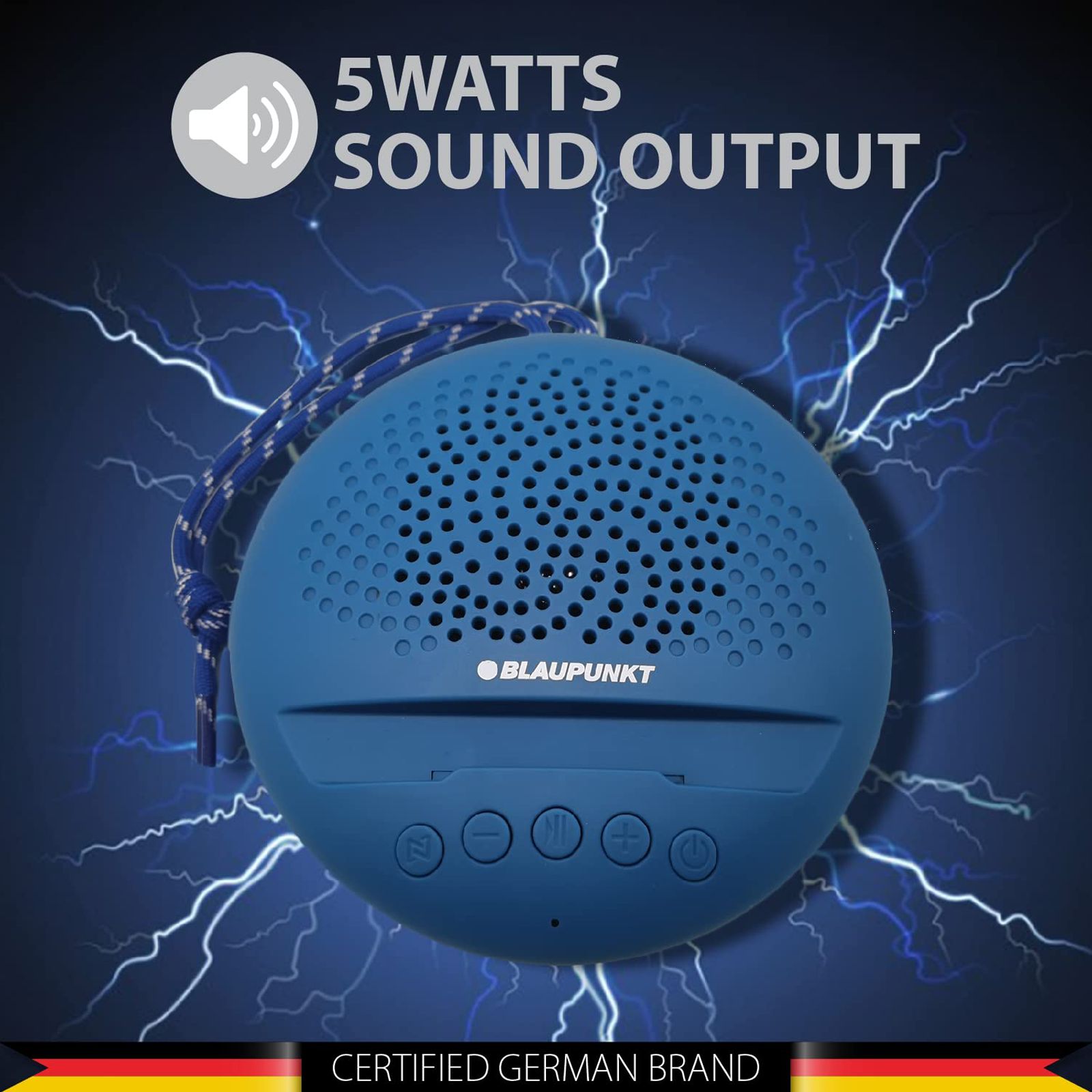Blaupunkt BT02 5W Portable Bluetooth Speaker (52mm Speaker Driver, Mono Channel, Blue) Blaupunkt BT02 5W Portable Bluetooth Speaker (52mm Speaker Driver, Mono Channel, Blue)_4
