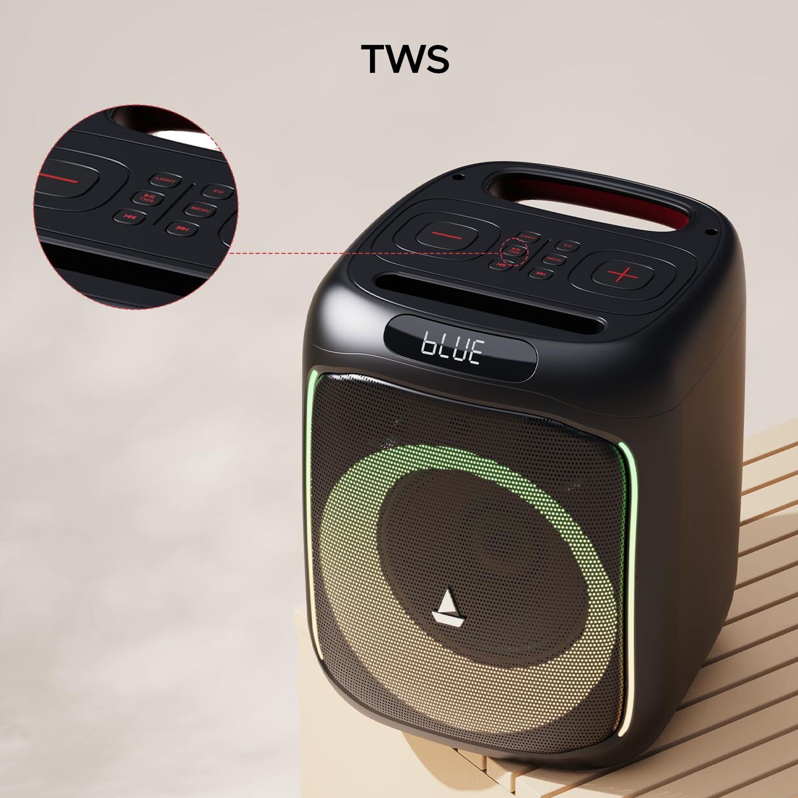 boAt Partypal 185 50W Bluetooth Party Speaker with Mic (TWS Mode, Stereo Channel, Midnight Black) boAt Partypal 185 50W Bluetooth Party Speaker with Mic (TWS Mode, Stereo Channel, Midnight Black)_16