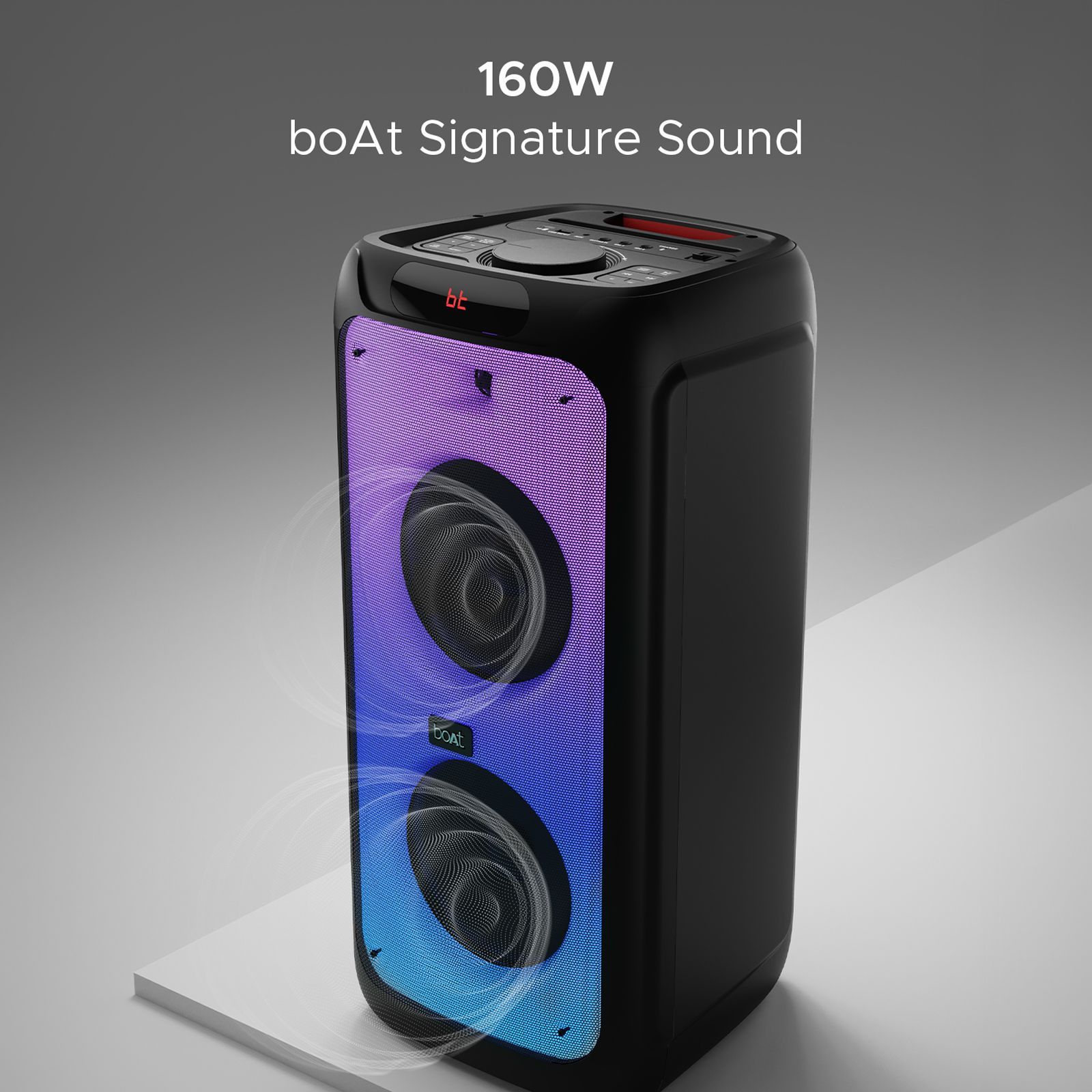 boAt Party Pal 400 160W Portable Bluetooth Speaker (Treble EQ Modes, 1.0 Channel, Black)_11