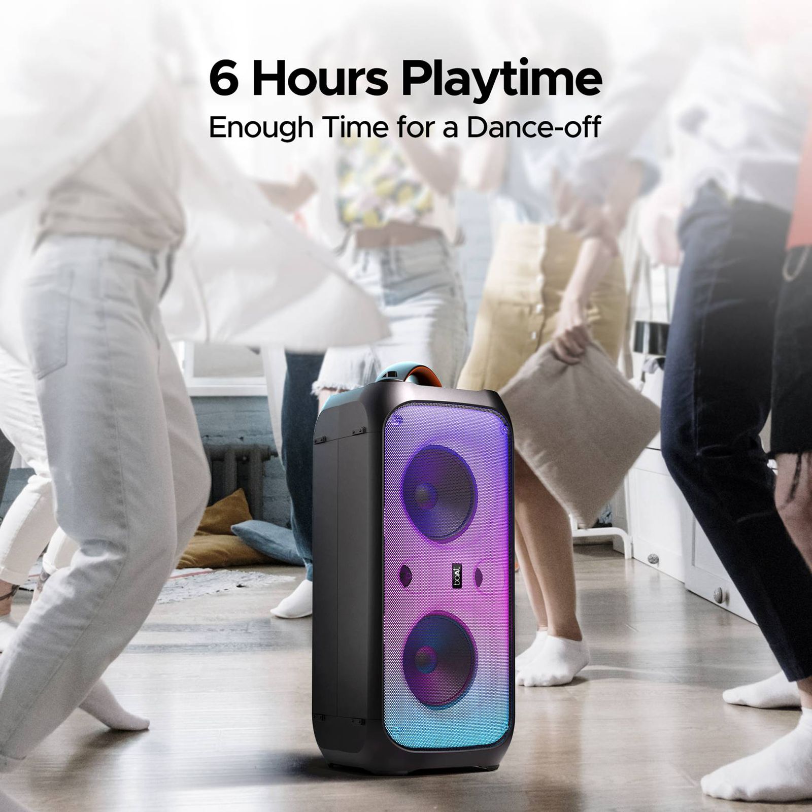 boAt Party Pal 300 120W Bluetooth Party Speaker with Mic (Bass & Treble EQs, Mono Channel, Premium Black) boAt Party Pal 300 120W Bluetooth Party Speaker with Mic (Bass & Treble EQs, Mono Channel, Premium Black)_8