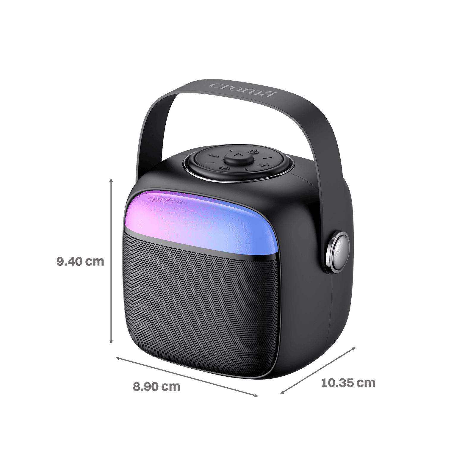 Croma 5W Portable Bluetooth Speaker (Ambient LED Light, Mono Channel, Black)_3