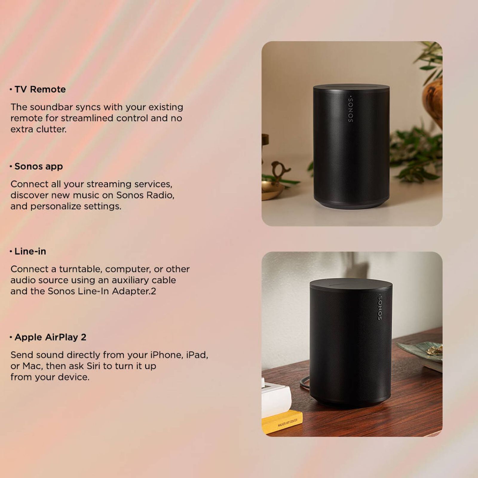 SONOS Era 100 (Next Gen) with Built-in Alexa Smart Wi-Fi Speaker (Touch Control, Black) SONOS Era 100 (Next Gen) with Built-in Alexa Smart Wi-Fi Speaker (Touch Control, Black)_13