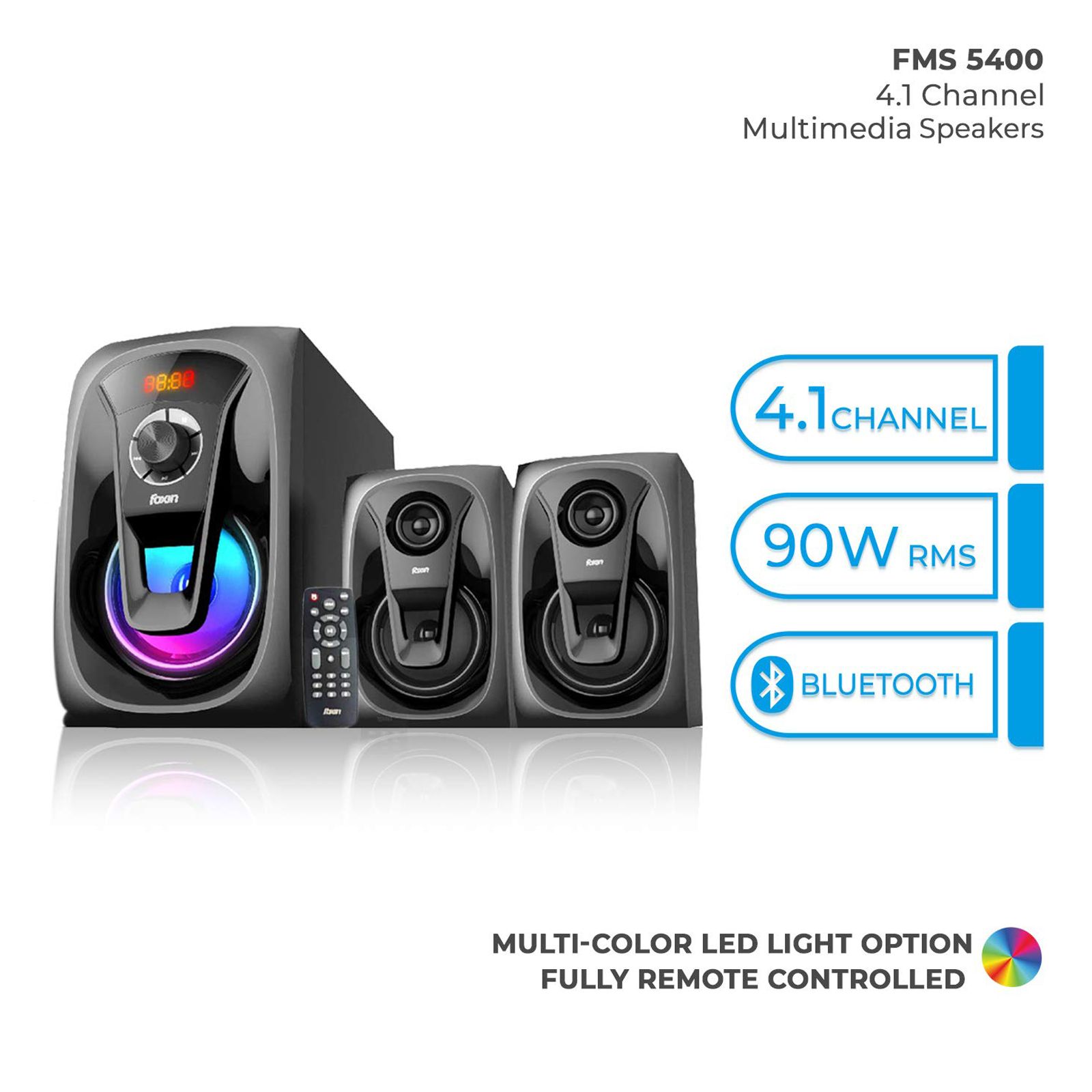 foxin FMS 5400 90W Multimedia Speaker (Bluetooth Connectivity, 4.1 Channel, Black) foxin FMS 5400 90W Multimedia Speaker (Bluetooth Connectivity, 4.1 Channel, Black)_6