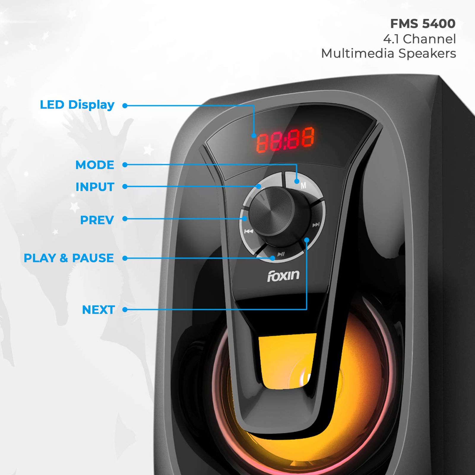 foxin FMS 5400 90W Multimedia Speaker (Bluetooth Connectivity, 4.1 Channel, Black) foxin FMS 5400 90W Multimedia Speaker (Bluetooth Connectivity, 4.1 Channel, Black)_5