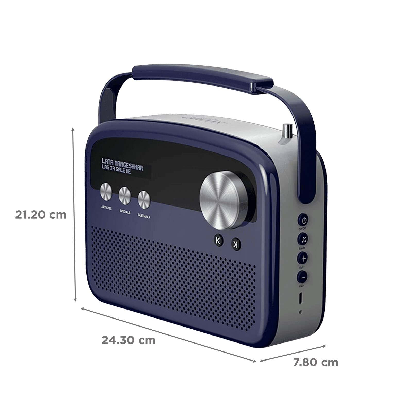 SAREGAMA Carvaan Lite 20 Watts Portable Bluetooth Speaker(5 Hours Playtime, SCL 190, Royal Blue)_2