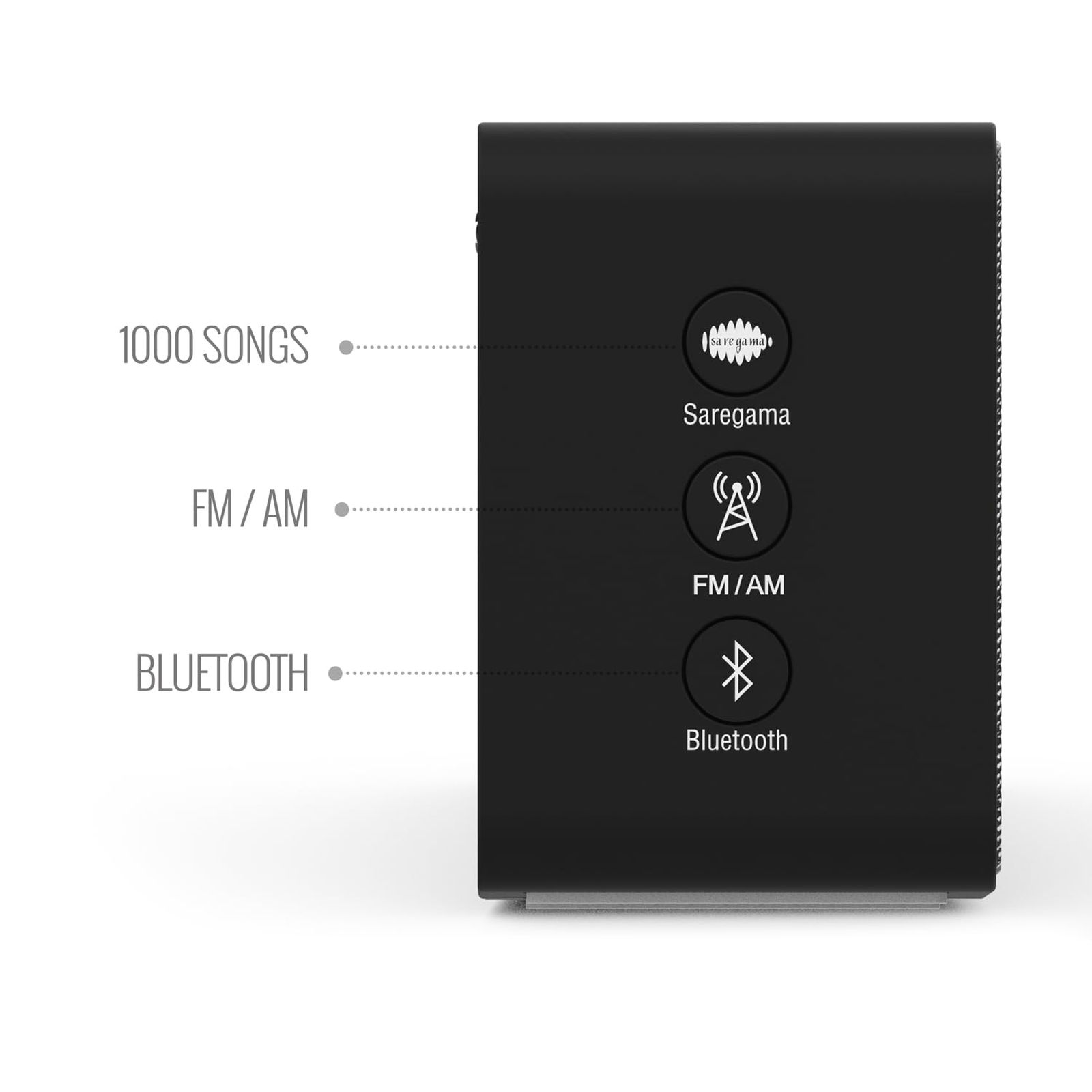 SAREGAMA Carvaan Mini Plus 10 Watts Portable  Bluetooth Speaker (Handsfree Calling, SCMP130, Moonlight Black)_9