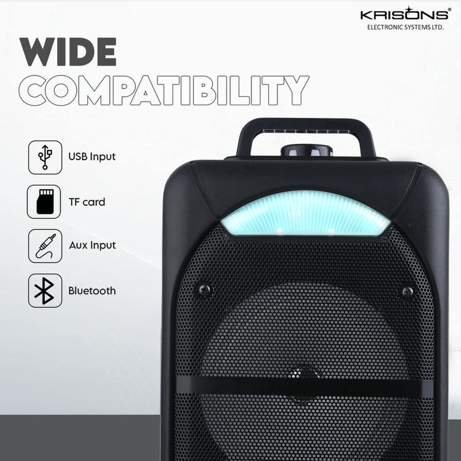 Krisons Beatz 30W Bluetooth Party Speaker with Mic (High Bass, 1.0 Channel, Black) Krisons Beatz 30W Bluetooth Party Speaker with Mic (High Bass, 1.0 Channel, Black)_4