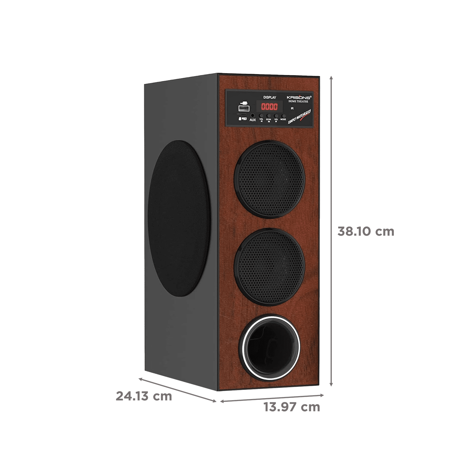KRISONS Thunder 80W Multimedia Speaker (Bluetooth Connectivity, 2.1 Channel, Brown and Black) KRISONS Thunder 80W Multimedia Speaker (Bluetooth Connectivity, 2.1 Channel, Brown and Black)_2