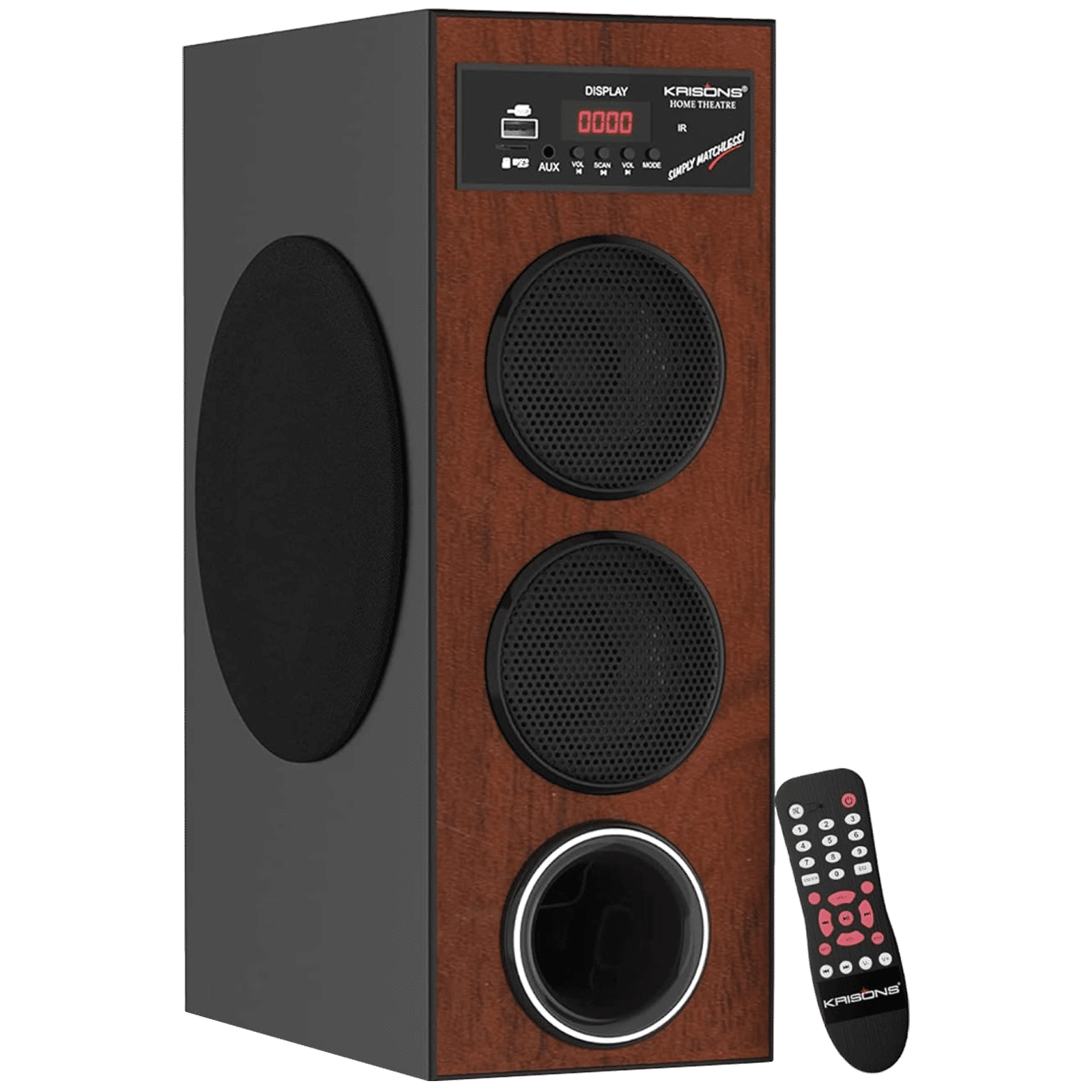 KRISONS Thunder 80W Multimedia Speaker (Bluetooth Connectivity, 2.1 Channel, Brown and Black) KRISONS Thunder 80W Multimedia Speaker (Bluetooth Connectivity, 2.1 Channel, Brown and Black)_1