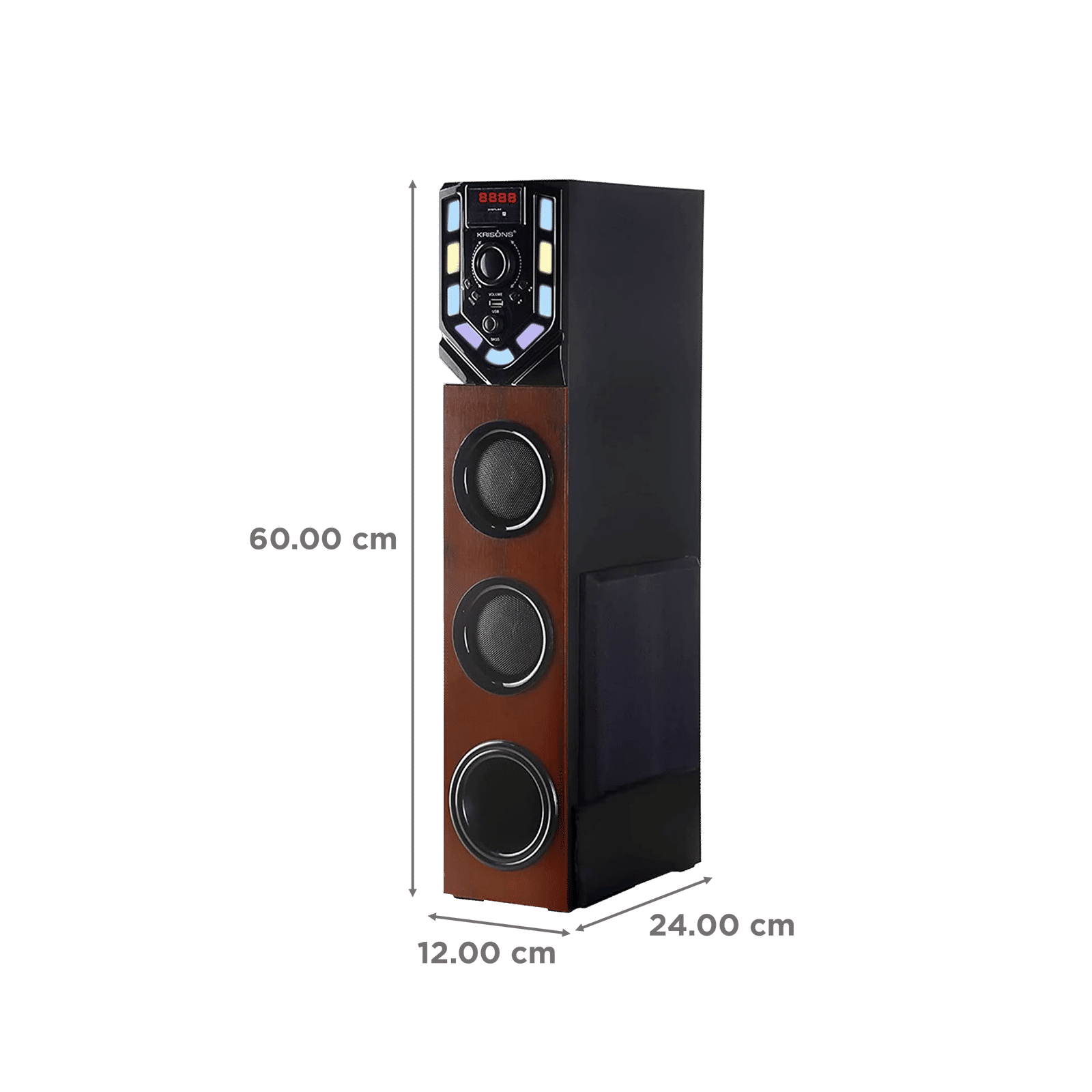 Krisons Swag Tower 90W Bluetooth Party Speaker with Mic (Built-in FM, 2.1 Channel, Black & Brown) Krisons Swag Tower 90W Bluetooth Party Speaker with Mic (Built-in FM, 2.1 Channel, Black & Brown)_2