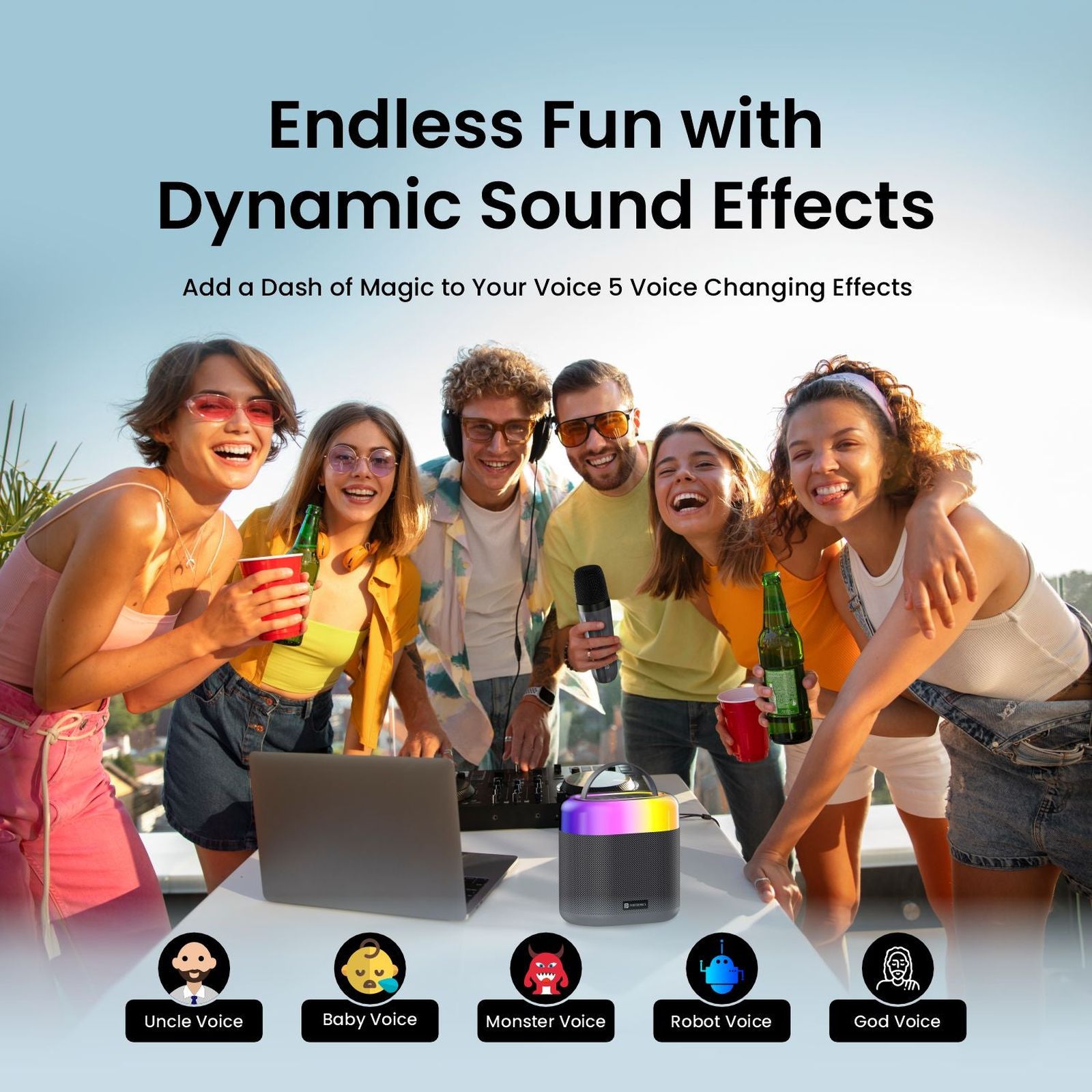 PORTRONICS Dash 3 16W Portable Bluetooth Speaker (5 Magic Voice Effects, Black) PORTRONICS Dash 3 16W Portable Bluetooth Speaker (5 Magic Voice Effects, Black)_7