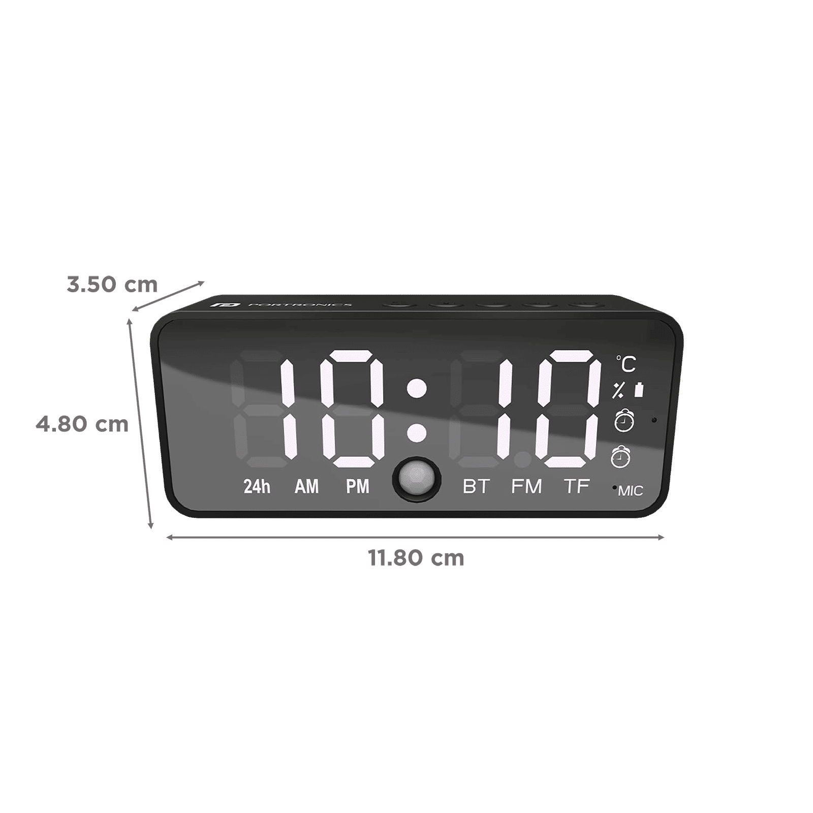 PORTRONICS PIXEL 4 5W Portable Bluetooth Speaker (Dual Alarms, Black) PORTRONICS PIXEL 4 5W Portable Bluetooth Speaker (Dual Alarms, Black)_2