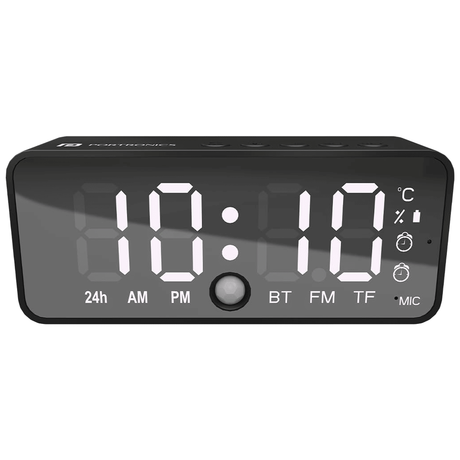 PORTRONICS PIXEL 4 5W Portable Bluetooth Speaker (Dual Alarms, Black) PORTRONICS PIXEL 4 5W Portable Bluetooth Speaker (Dual Alarms, Black)_1
