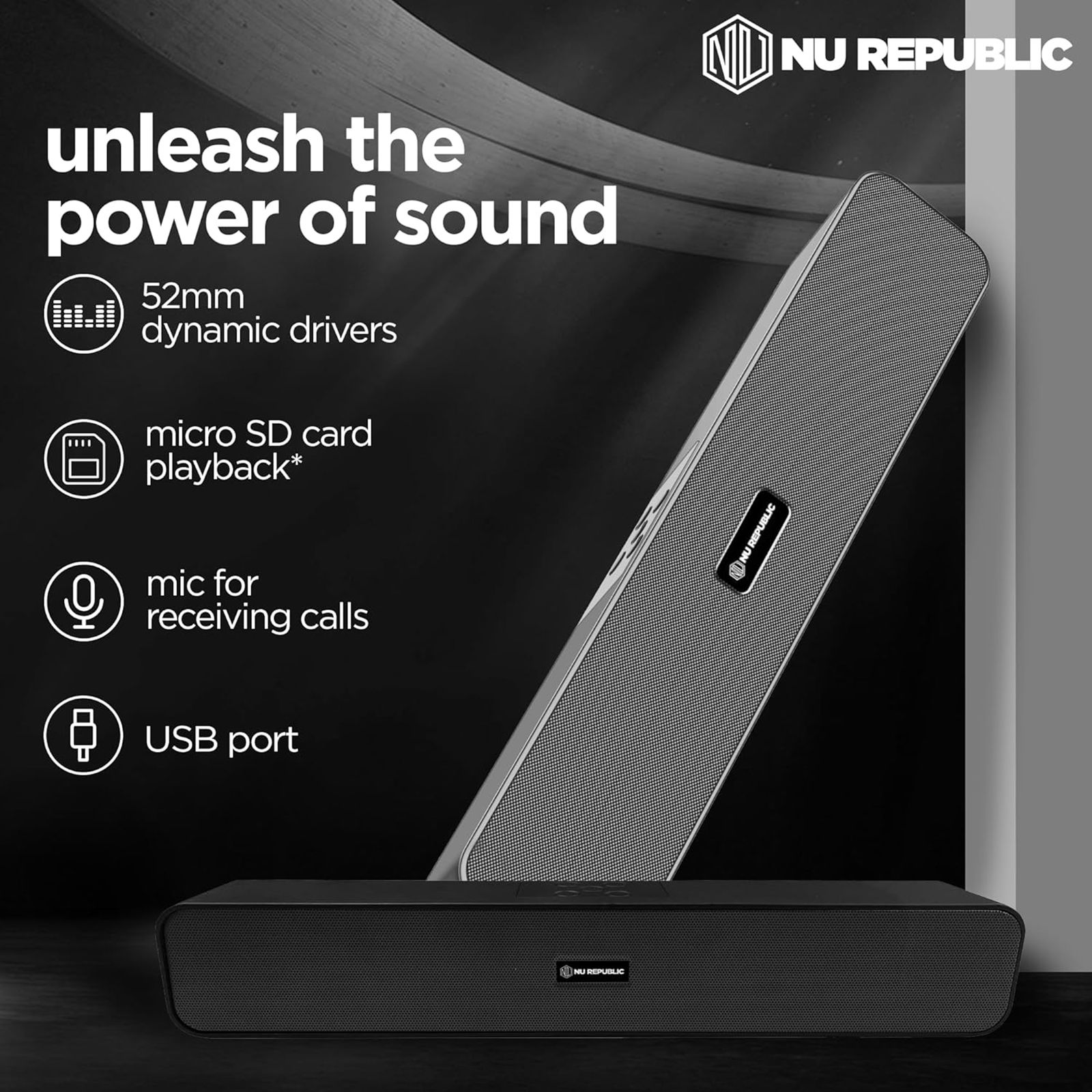 Nu Republic Soundbar 20 20W Bluetooth Soundbar (Bass Boost, Black)_15