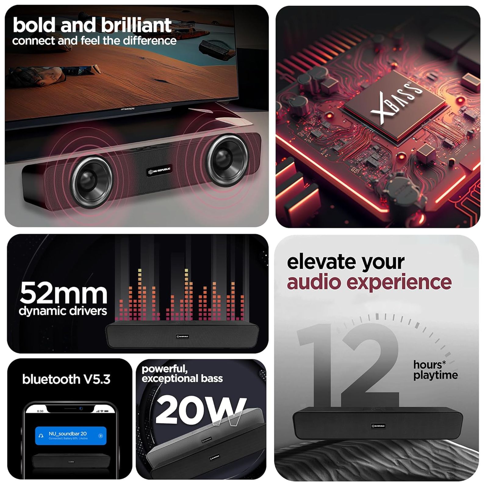 Nu Republic Soundbar 20 20W Bluetooth Soundbar (Bass Boost, Black)_17